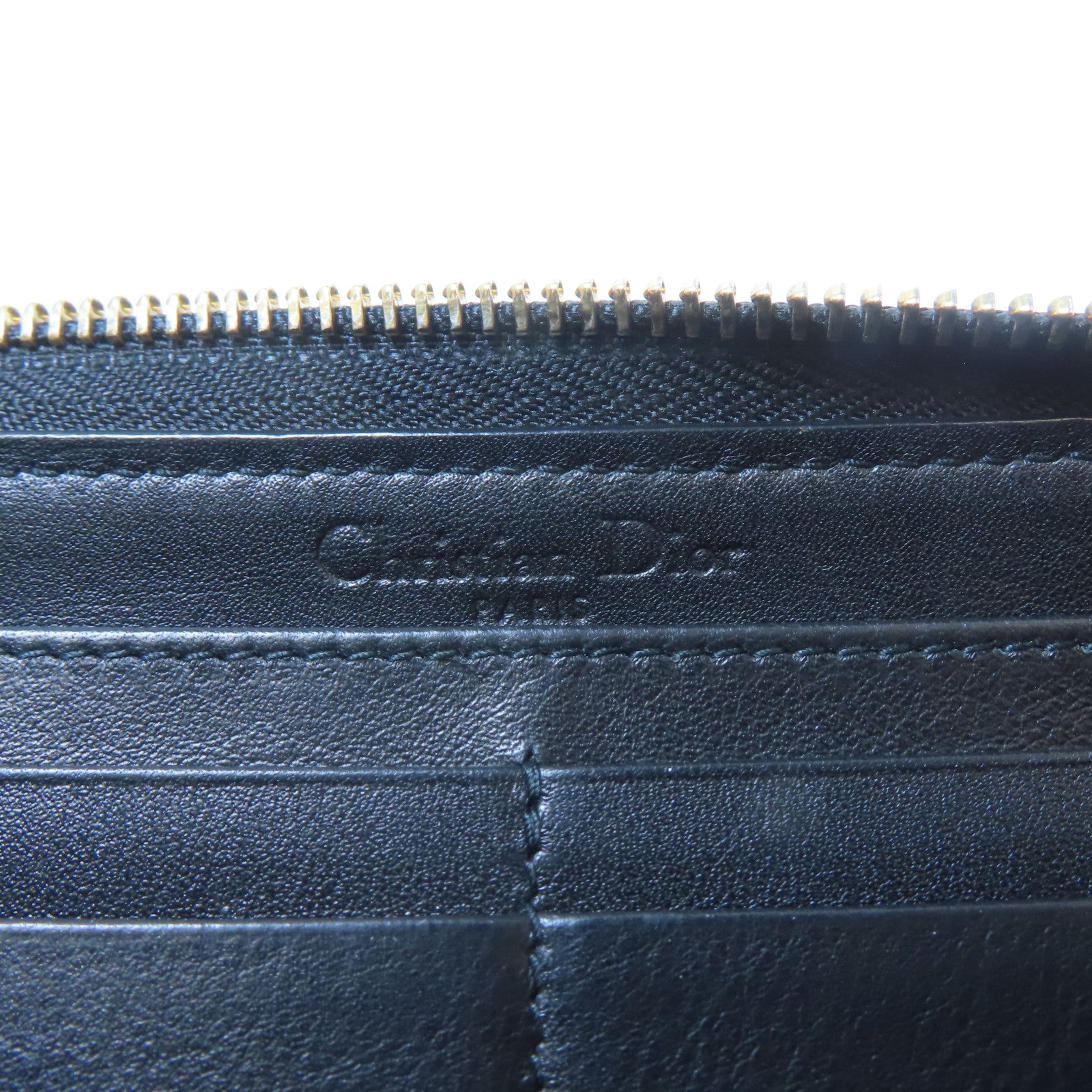 Dior 【激減優惠】漆皮皮革Zipper Long Wallet金扣拉鍊長錢包黑色