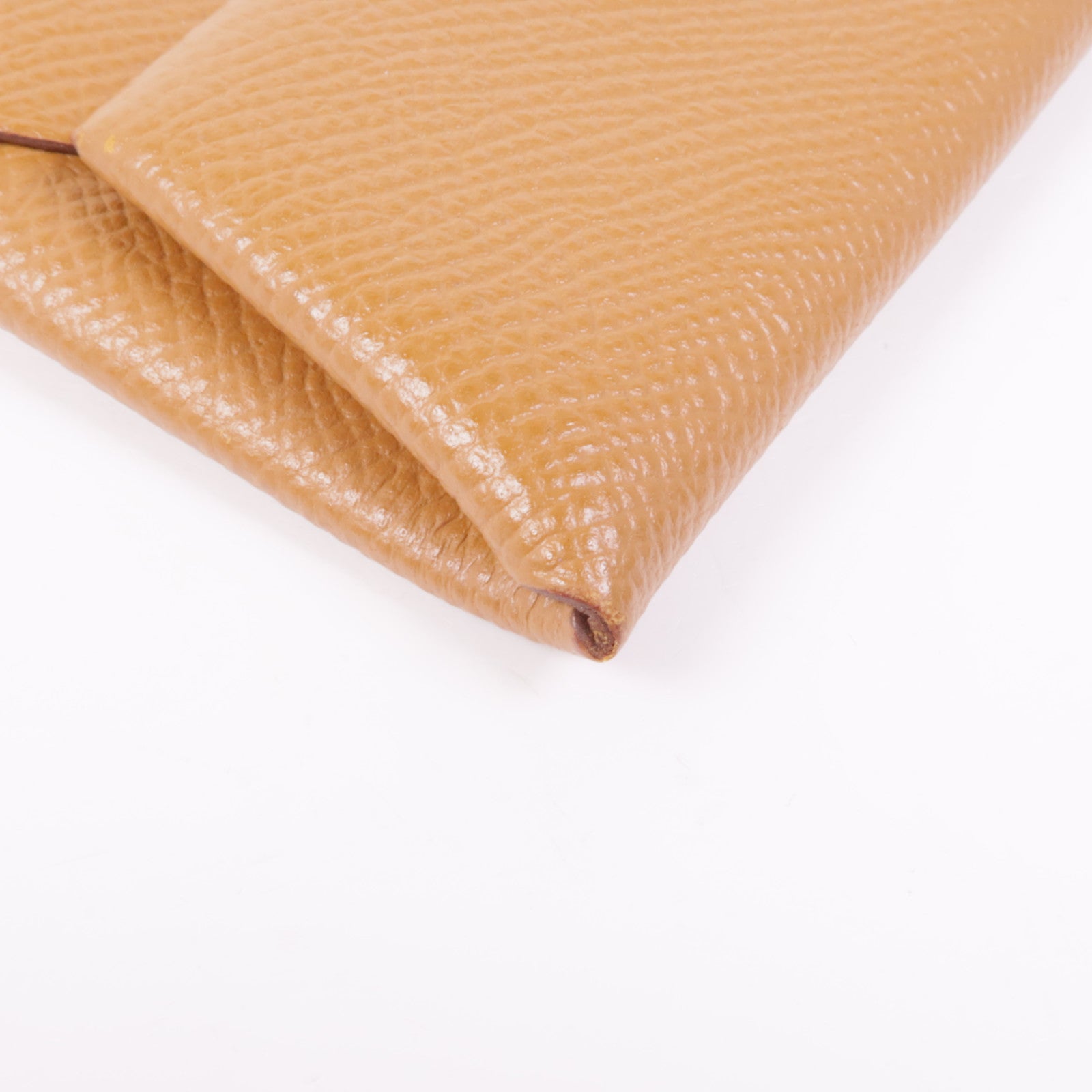 HERMES PHW Bastia Coin Purse Veau Epsom Leather Gold Brown