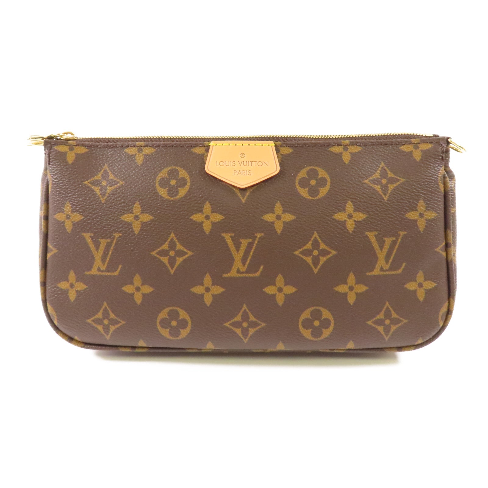 LOUIS VUITTON 【激減優惠】Monogram Multi Pochette Accessoires金扣手挽肩背兩用袋棕色