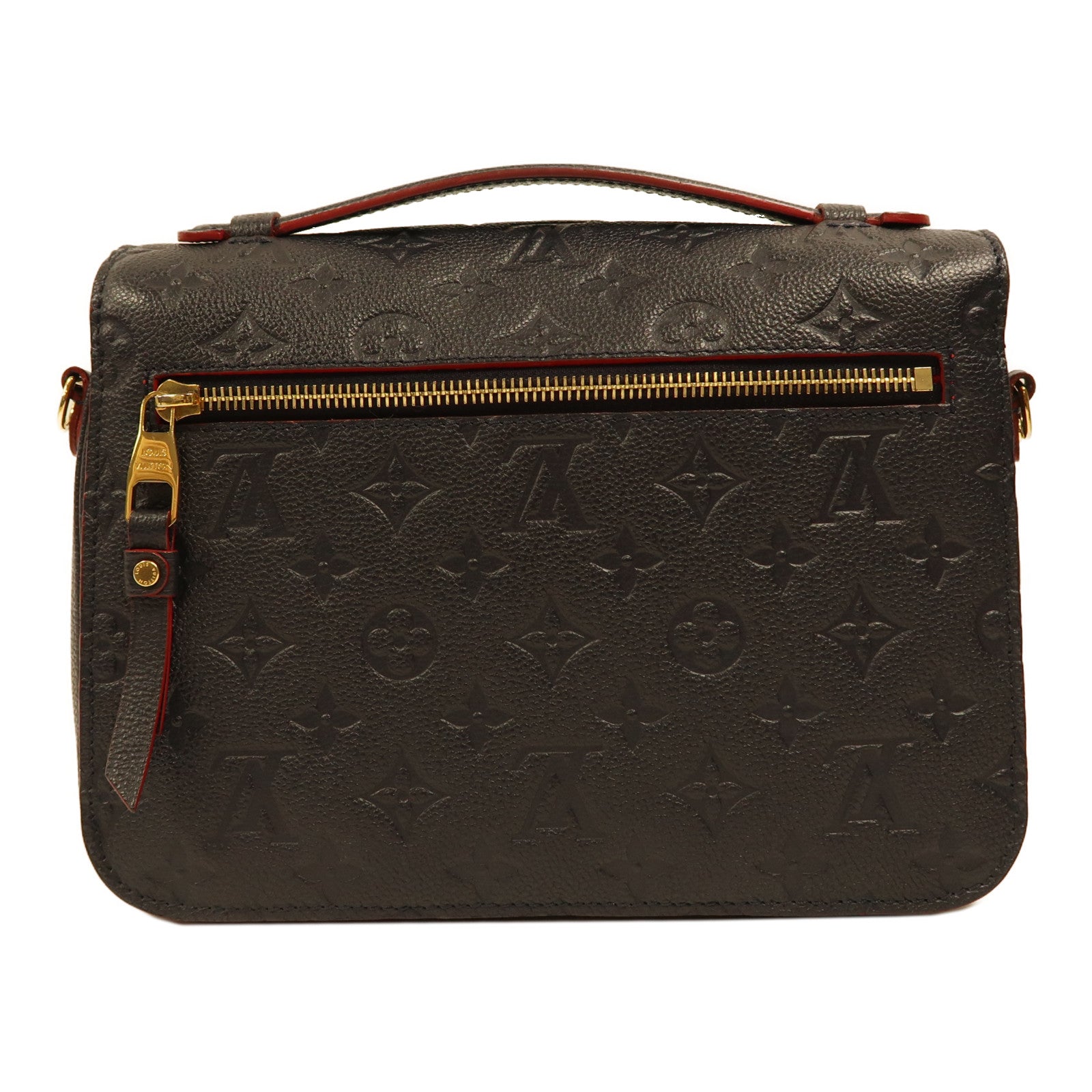LOUIS VUITTON Monogram Empreinte Pochette Metis金扣手挽肩背兩用袋深藍色