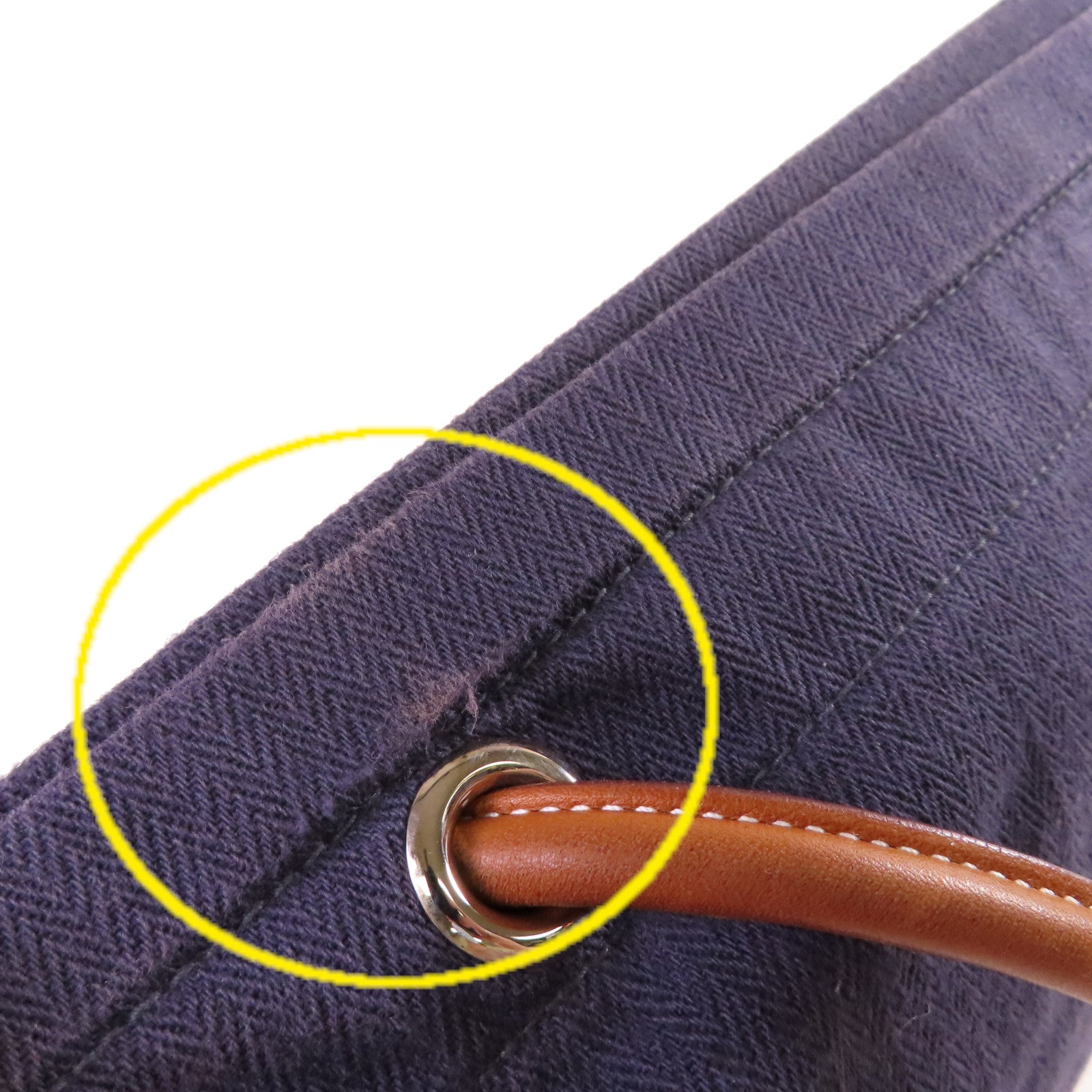 HERMES Toile Chevrons帆布Aline Tote Bag銀扣肩背袋紫色