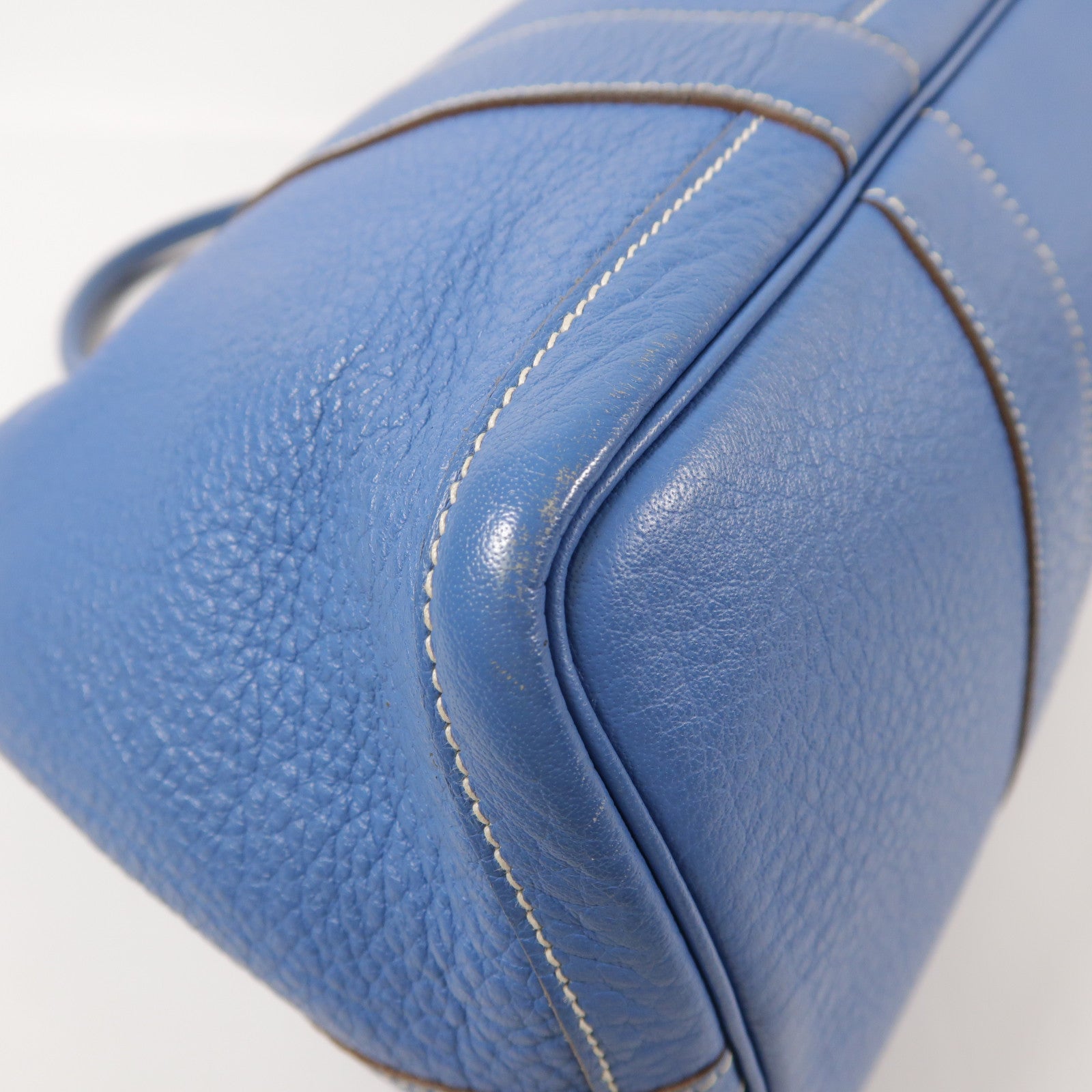 HERMES PHW GardenParty PM Tote Bag Negonda Leather Blue Jean