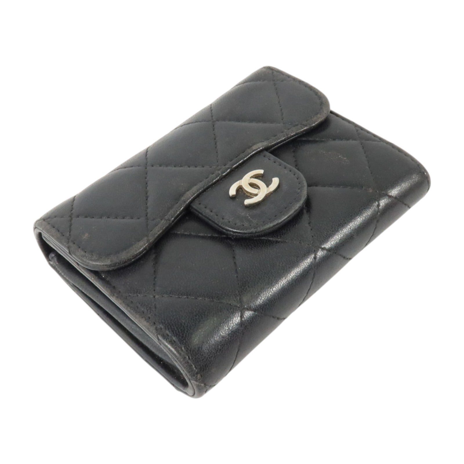 CHANEL 羊皮皮革Card Case銀扣卡片套