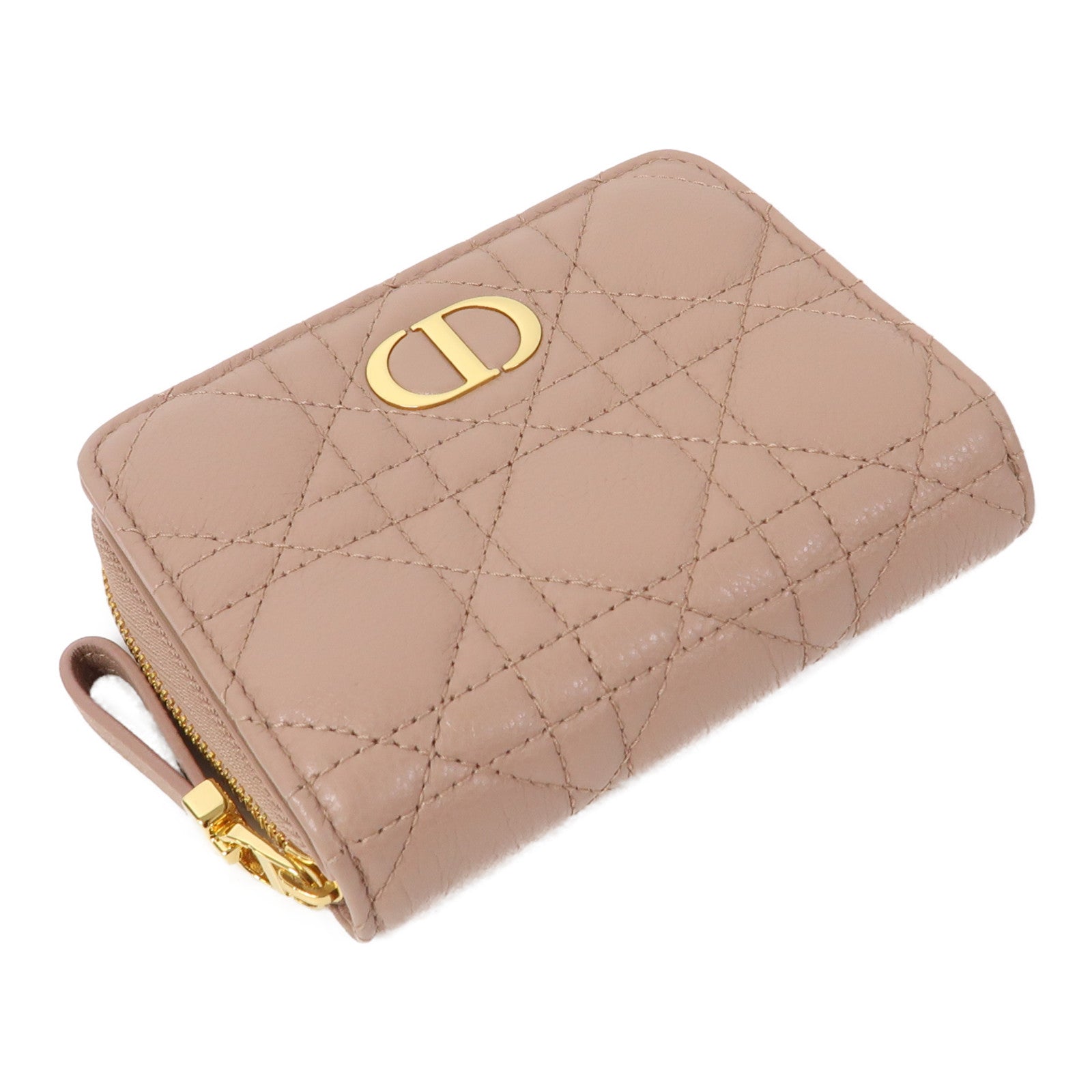Dior 牛皮皮革Wallet金扣粉紅色