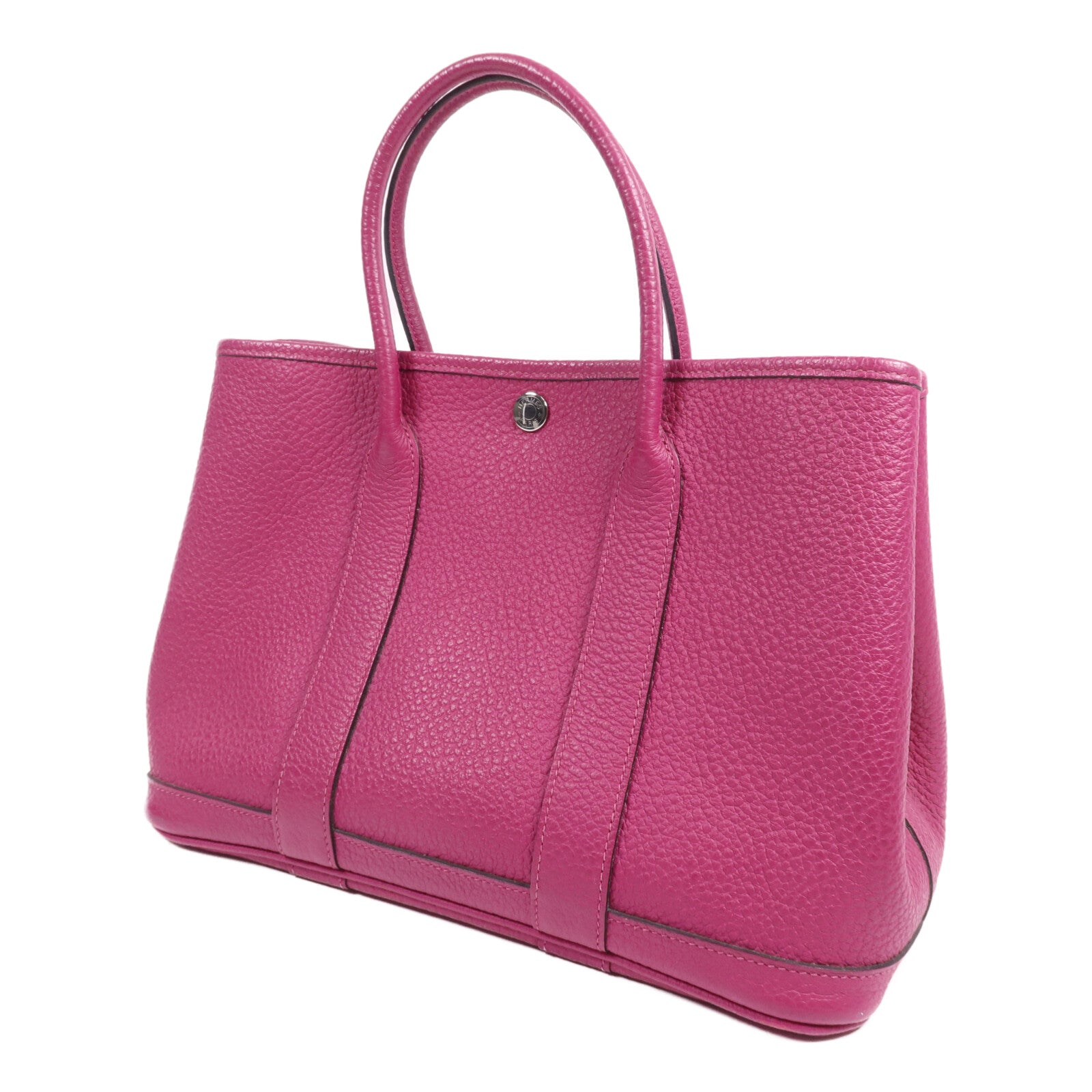HERMES Negonda皮革Garden Party TPM銀扣手挽袋Magnolia