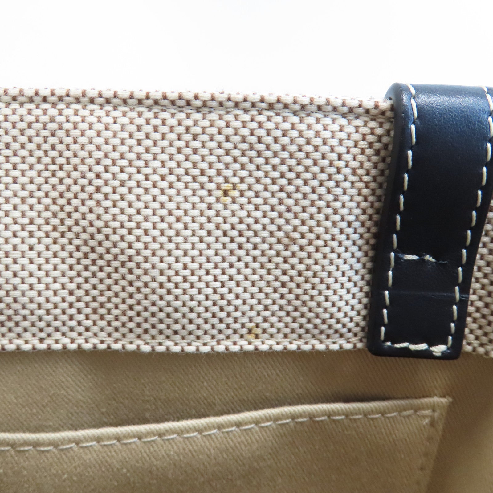 Chloe (PRICE DOWN) Woody Tote Bag Canvas Beige Navy Blue