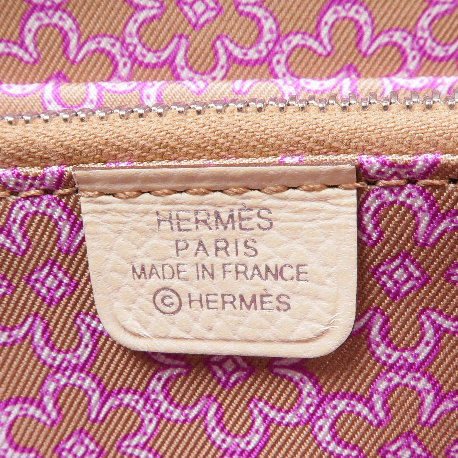 HERMES Epsom皮革Silk In Compact Short Wallet銀扣錢包Nata