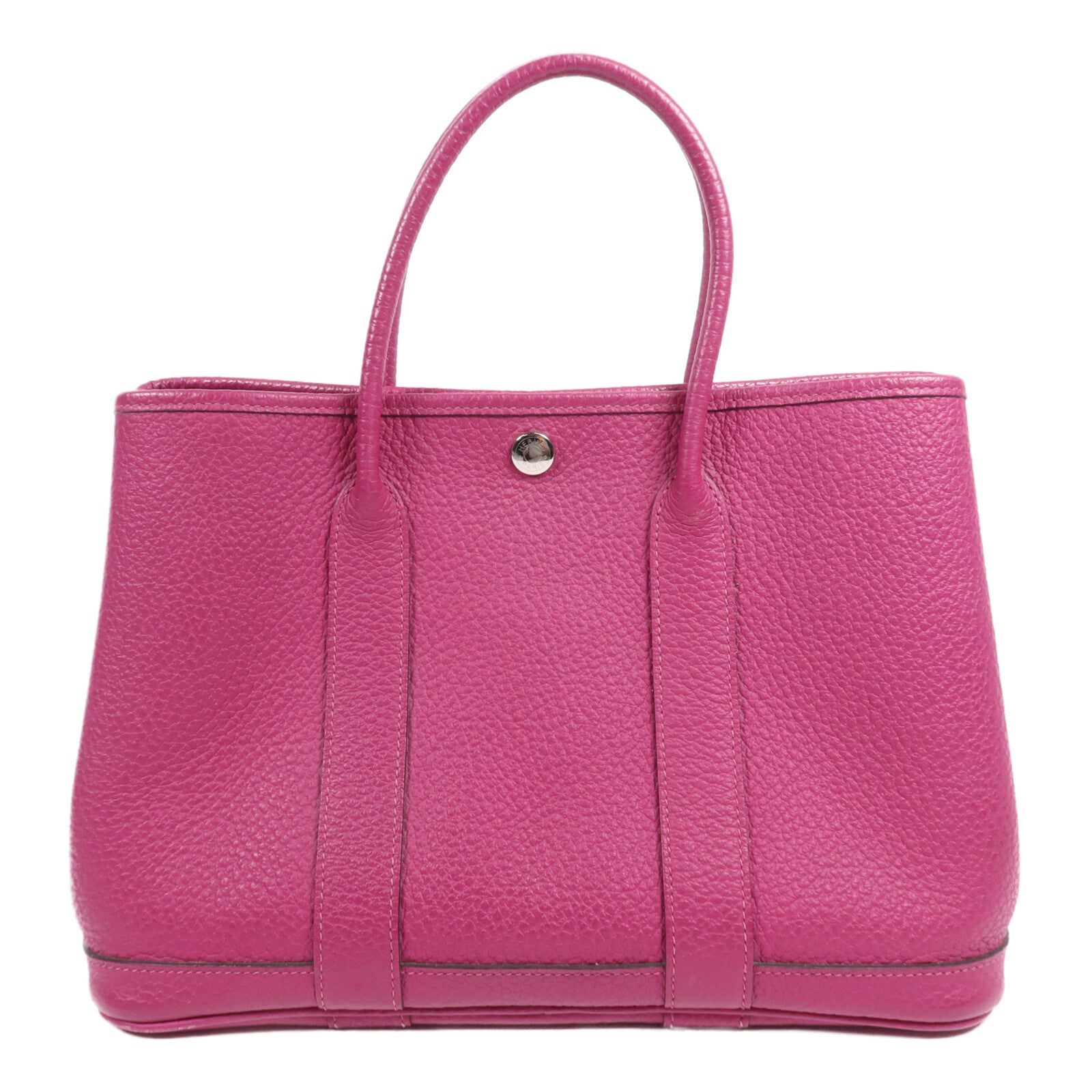 HERMES Negonda皮革Garden Party TPM銀扣手挽袋Magnolia