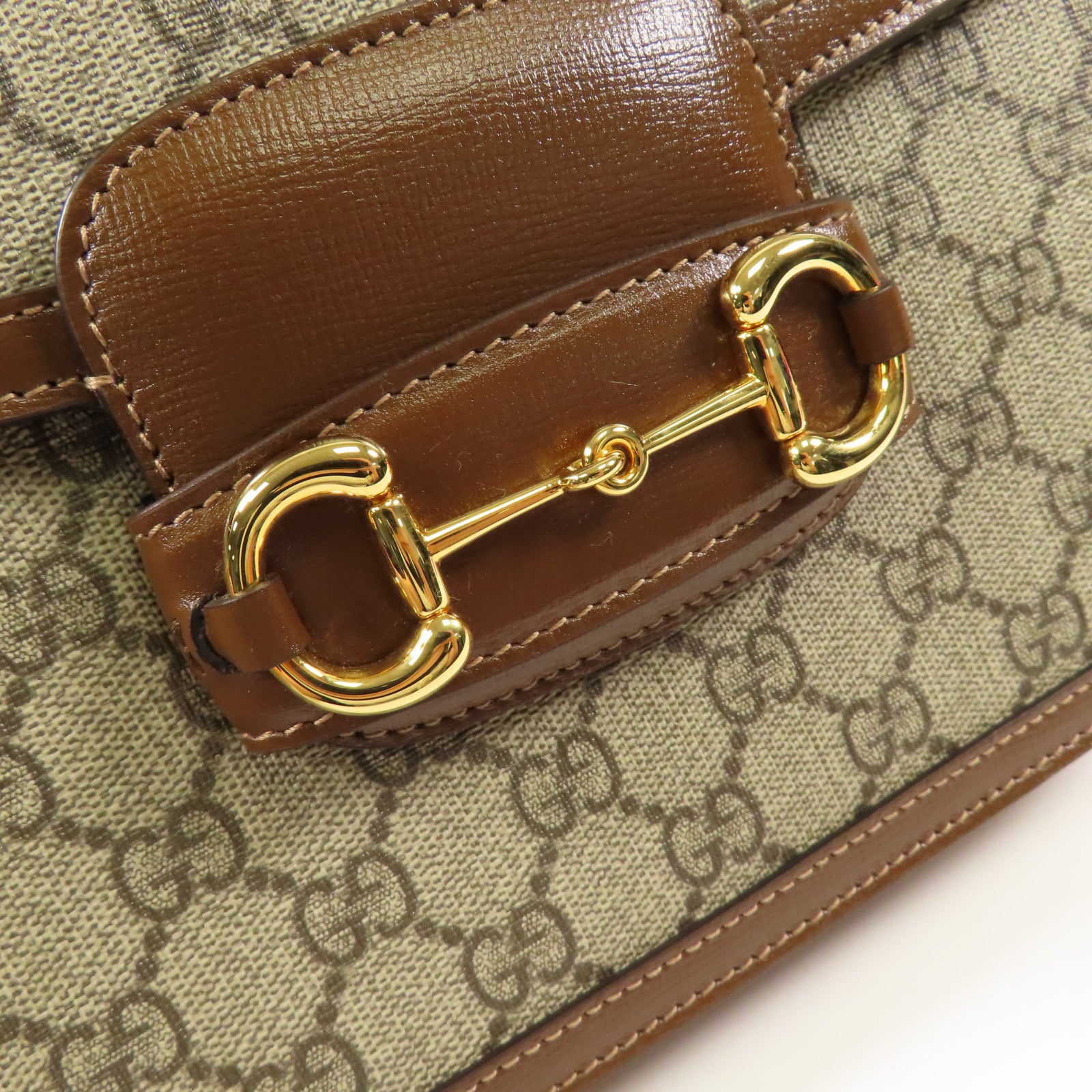 GUCCI 【激減優惠】塗層帆布/牛皮皮革Shoulder Bag金扣肩背袋