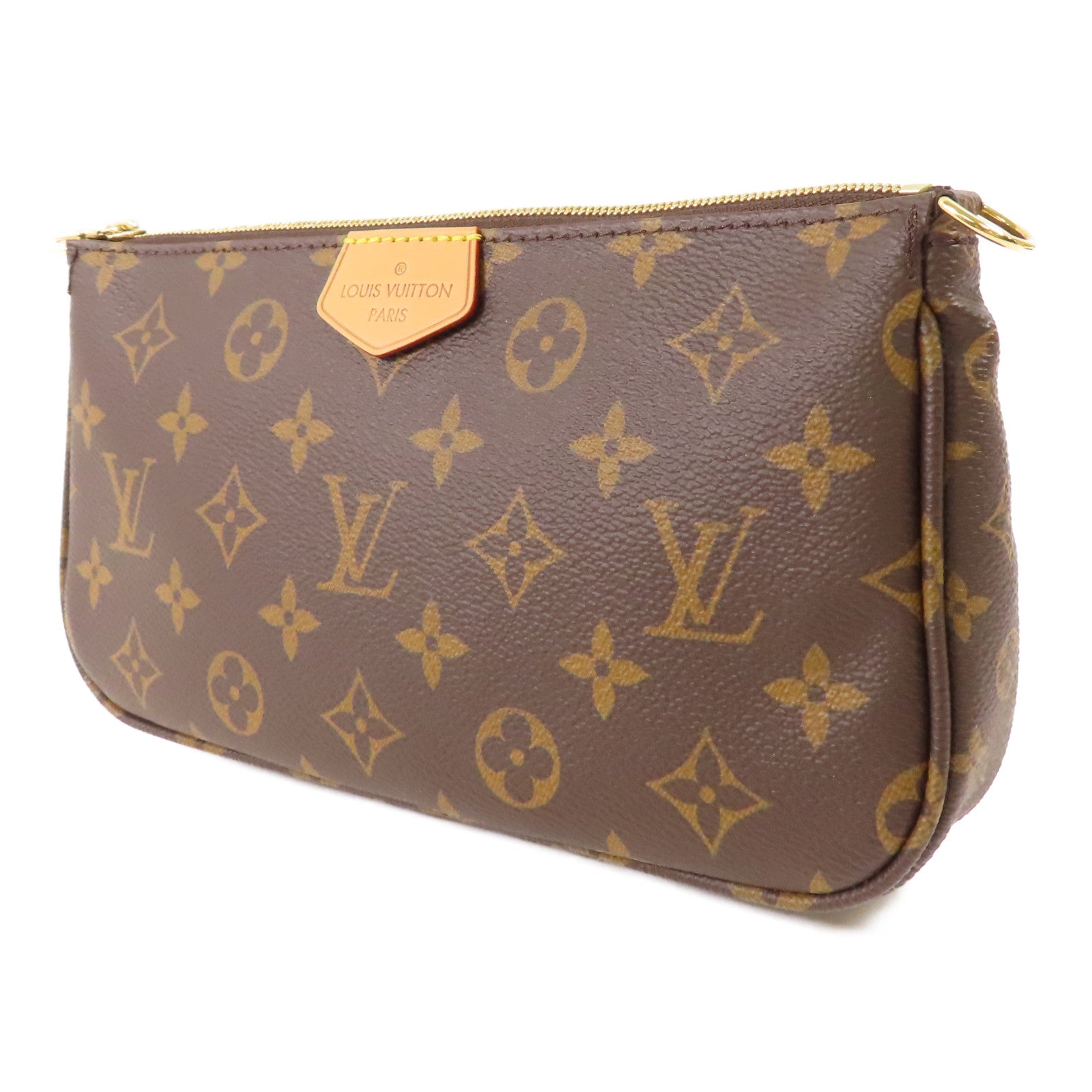 LOUIS VUITTON 【激減優惠】Monogram Multi Pochette Accessoires金扣手挽肩背兩用袋棕色