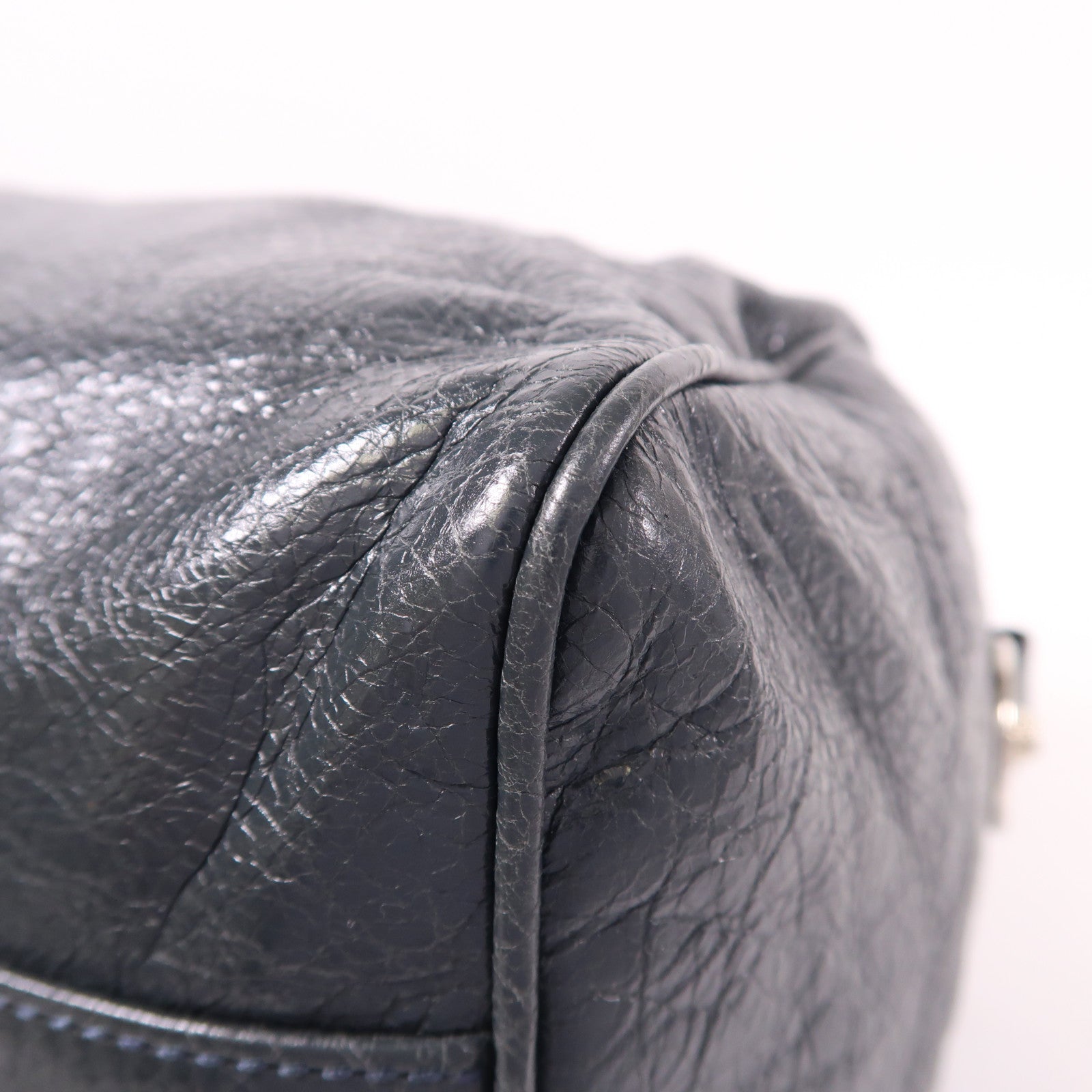 BALENCIAGA 牛皮皮革2 Way Shoulder銀扣手挽肩背兩用袋