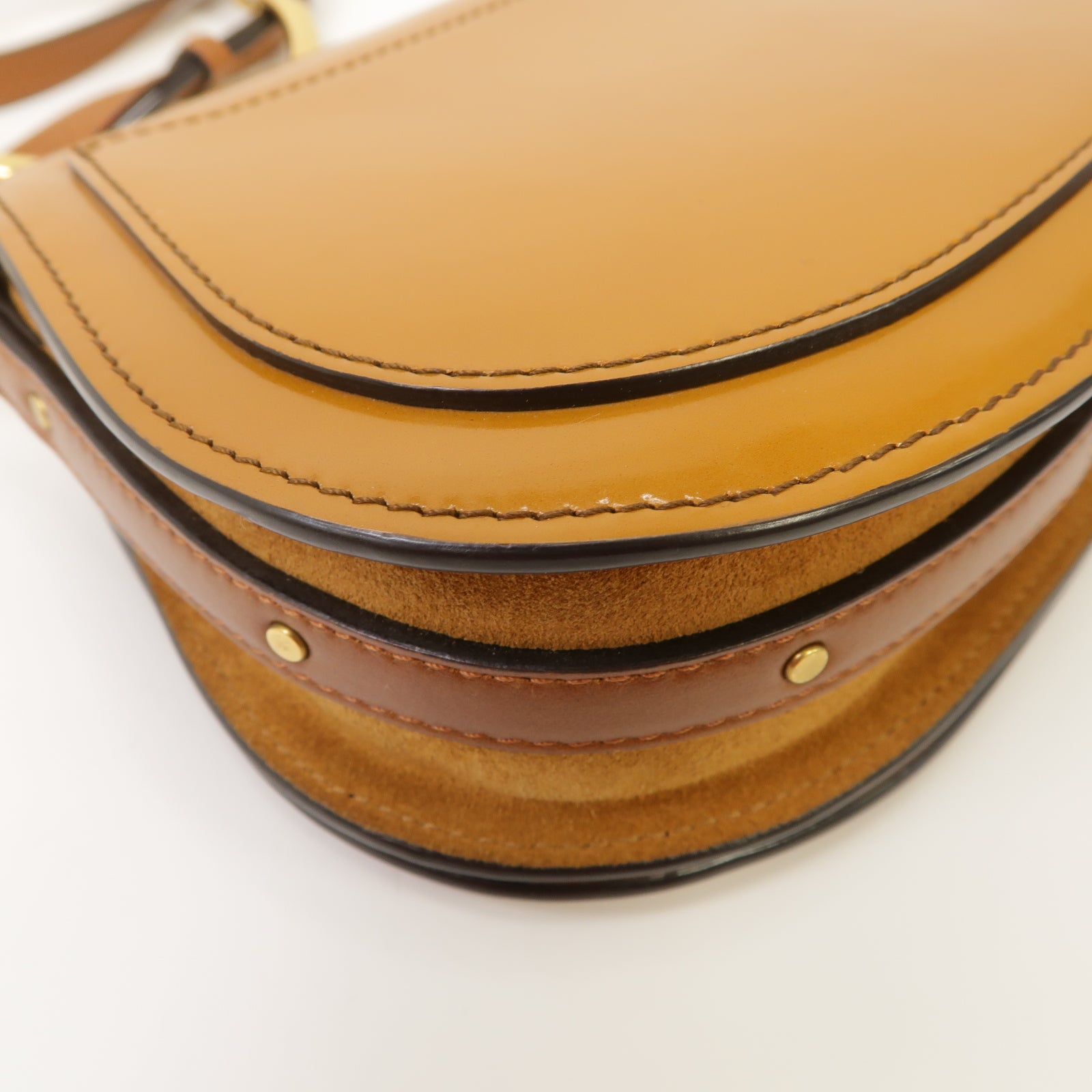 Chloe 【清倉大減價】牛皮皮革Bracelet Nile 2Way Shoulder Bag金扣手挽肩背兩用袋啡色