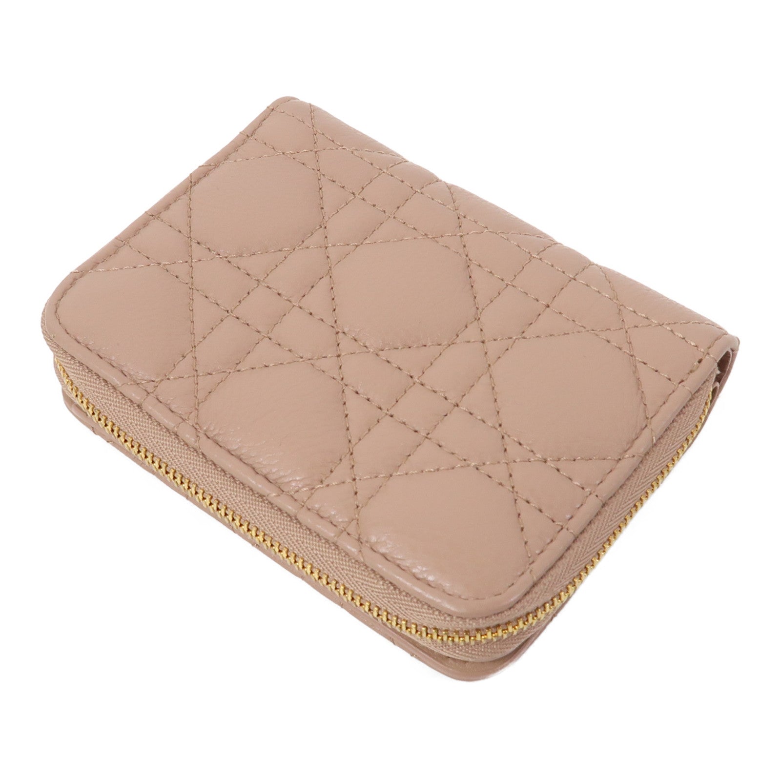 Dior 牛皮皮革Wallet金扣粉紅色