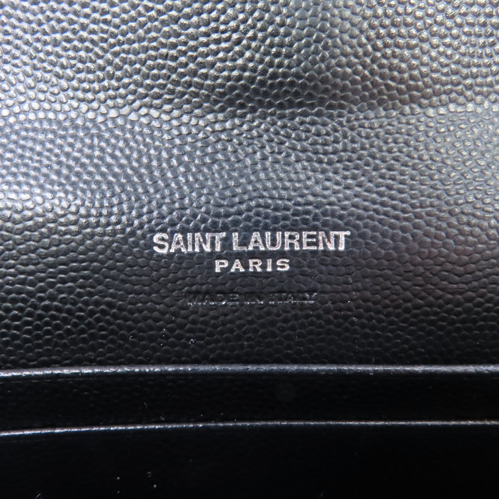 SAINT LAURENT 牛皮皮革Card Case銀扣卡片套黑色