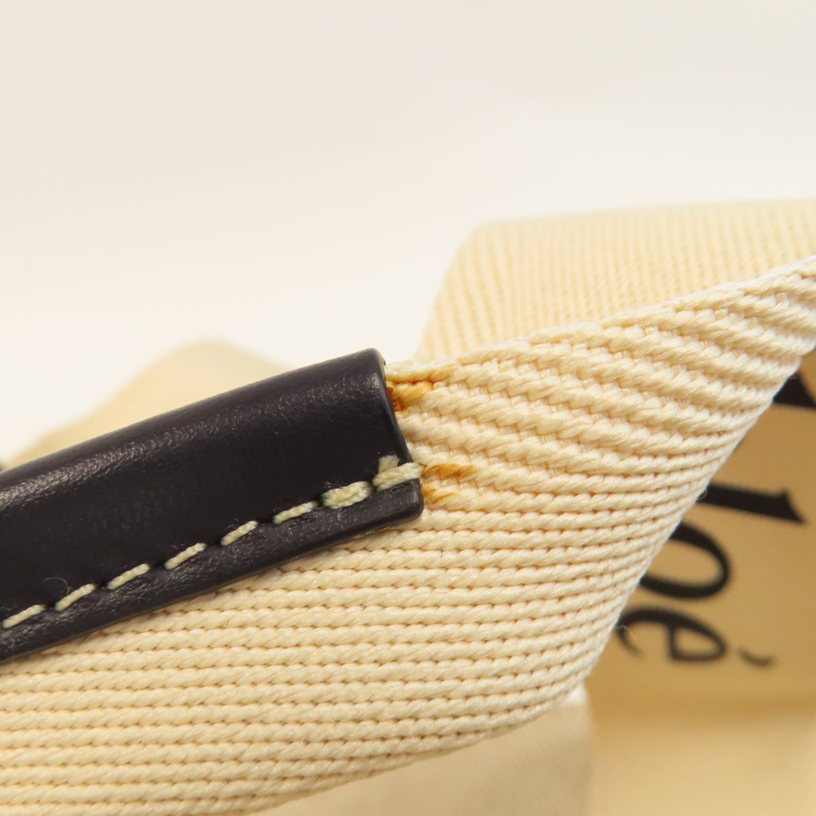 Chloe (PRICE DOWN) Woody Tote Bag Canvas Beige Navy Blue
