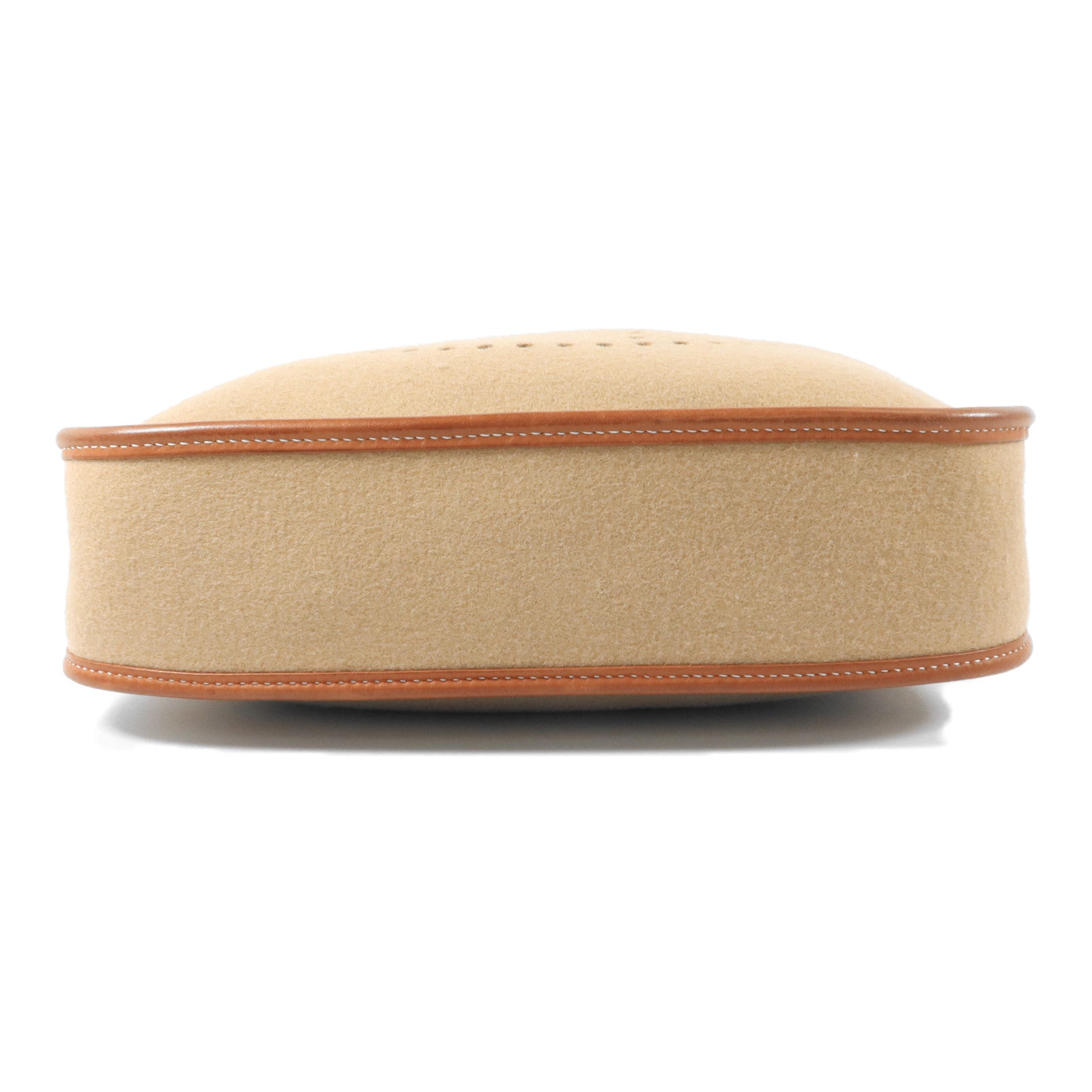 HERMES Felt/Barenia皮革Evelyne PM肩背袋Fauve/Iris