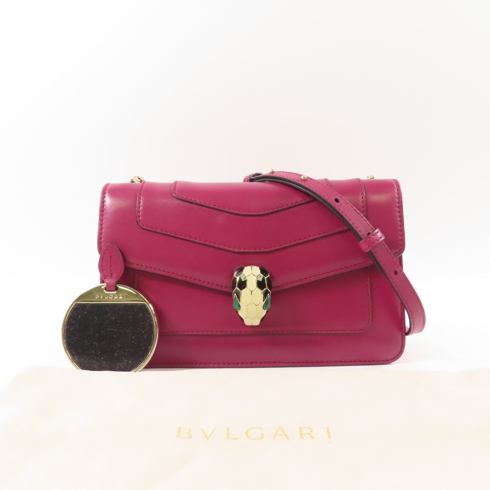 BVLGARI 【激減優惠】牛皮皮革Serpenti Forever金扣鏈帶肩背袋