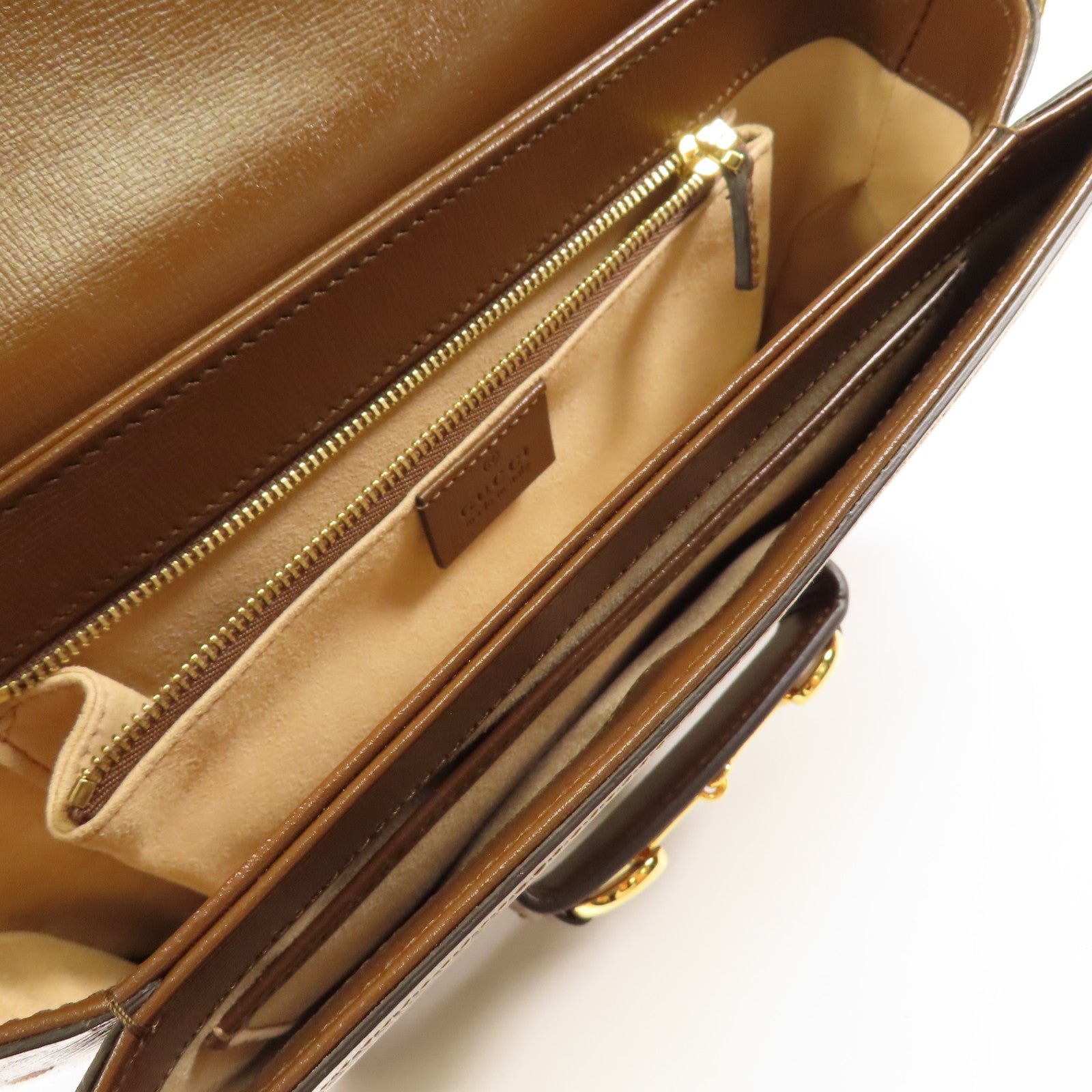 GUCCI 【激減優惠】塗層帆布/牛皮皮革Shoulder Bag金扣肩背袋