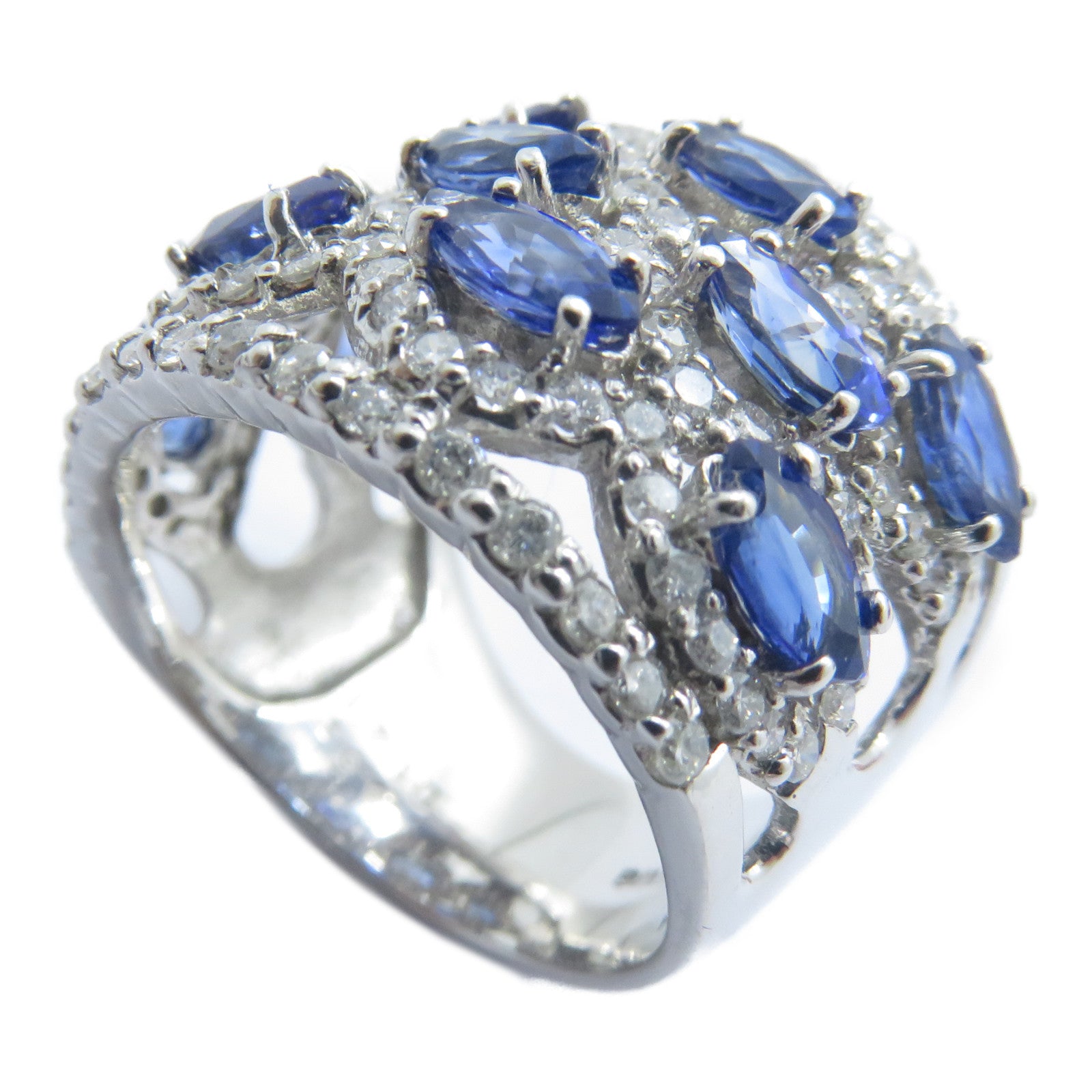 JEWELRY 【激減優惠】14K白金Sapphire Diamond Ring 3.61ct藍寶石/1.48ct鑽石戒指US#6.5
