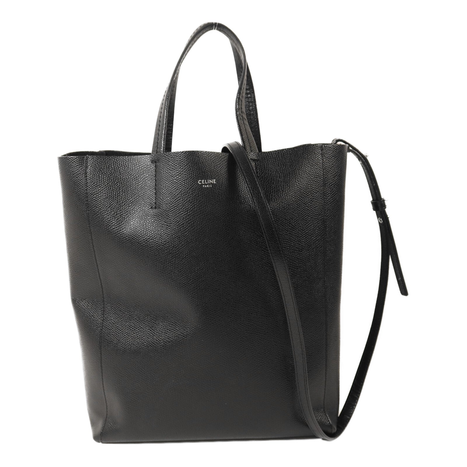 CELINE 牛皮皮革Vertical Cabas Small銀扣手挽肩背兩用袋