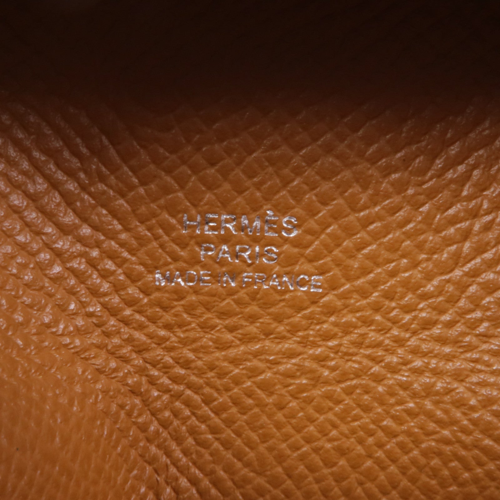 HERMES PHW Bastia Coin Purse Veau Epsom Leather Gold Brown