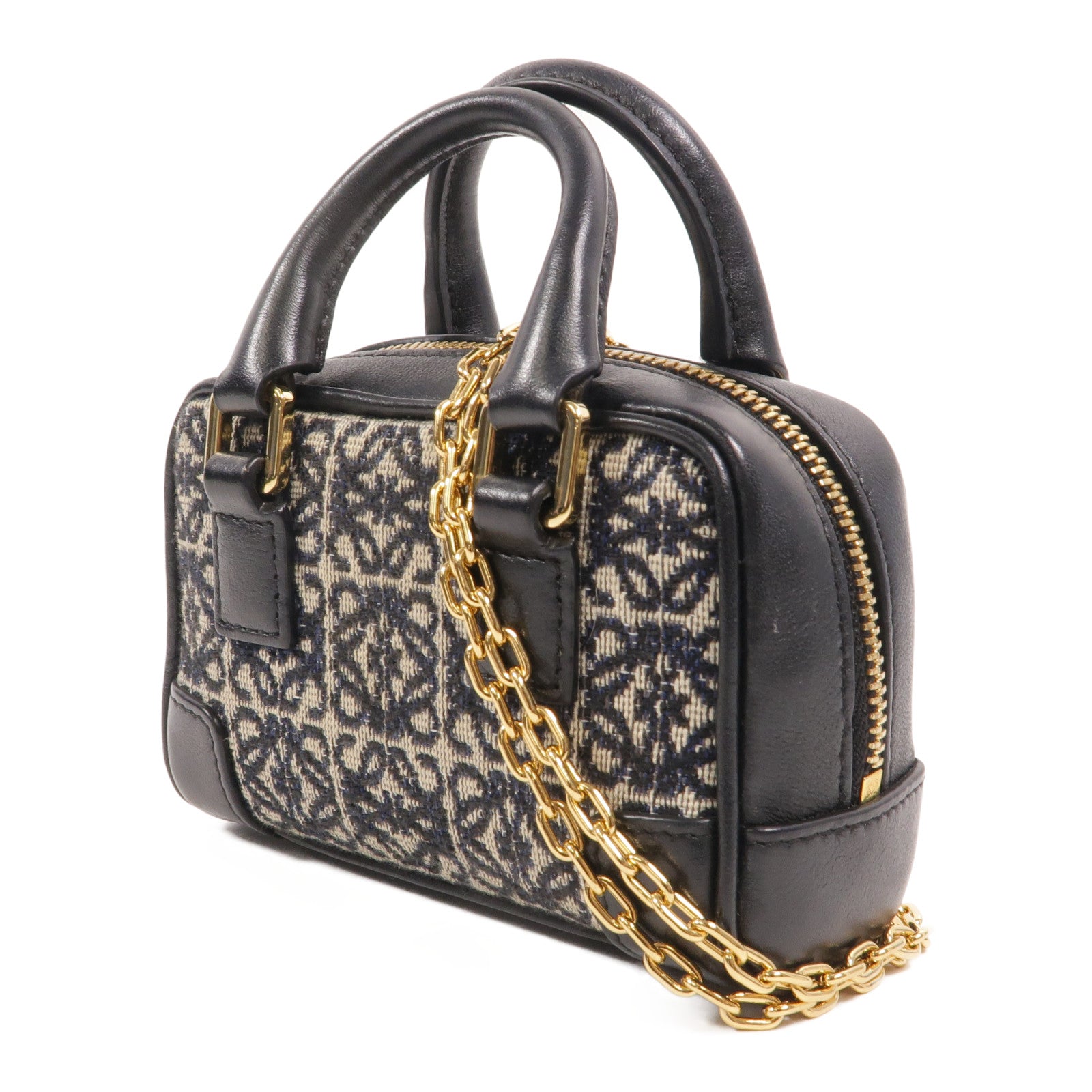 LOEWE 帆布Amazona Nano鏈帶手挽肩背兩用袋
