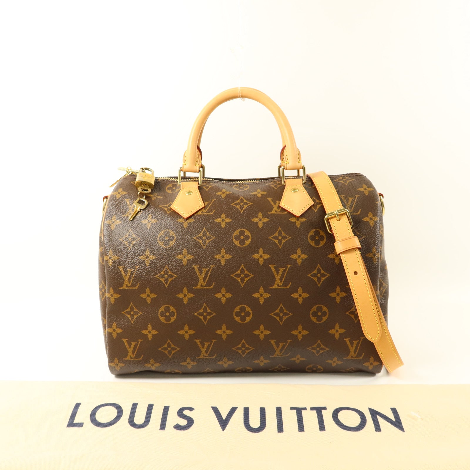 LOUIS VUITTON Monogram Speedy Bandouliere 30金扣手挽肩背兩用袋