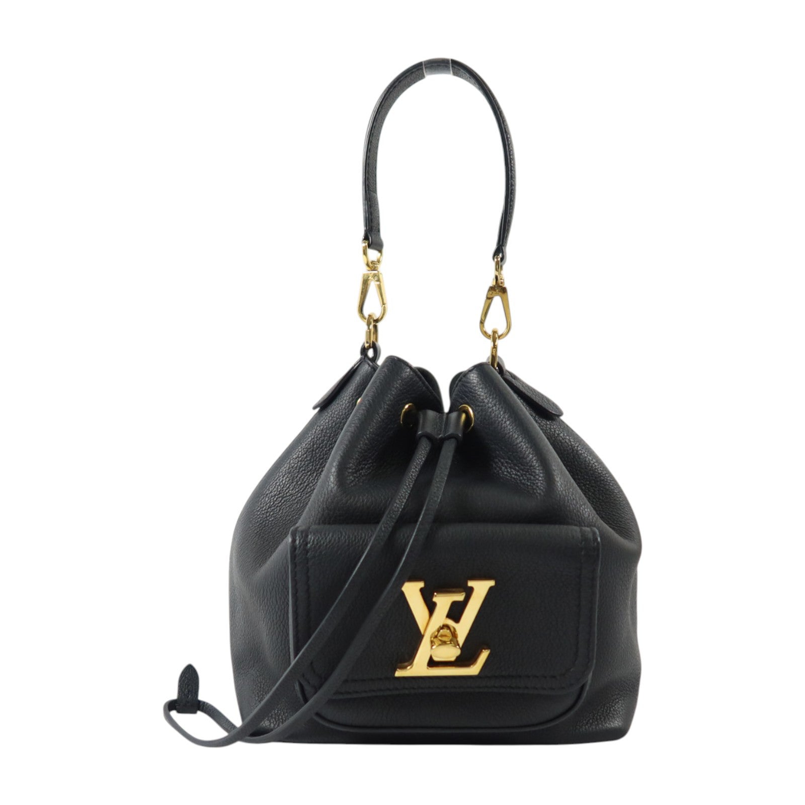 LOUIS VUITTON 牛皮皮革Lockme Bucket金扣手挽袋