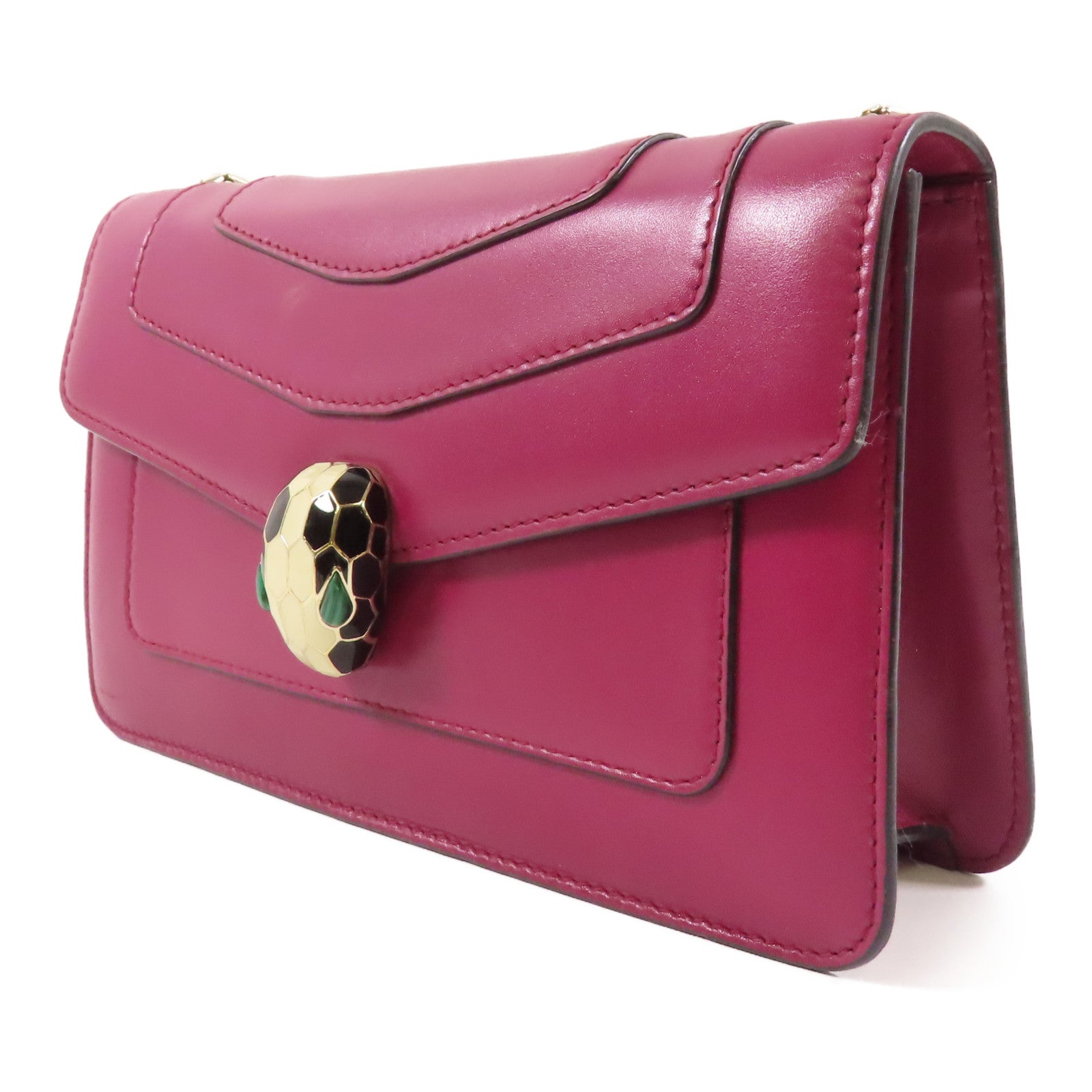 BVLGARI 牛皮皮革Serpenti Forever金扣鏈帶肩背袋