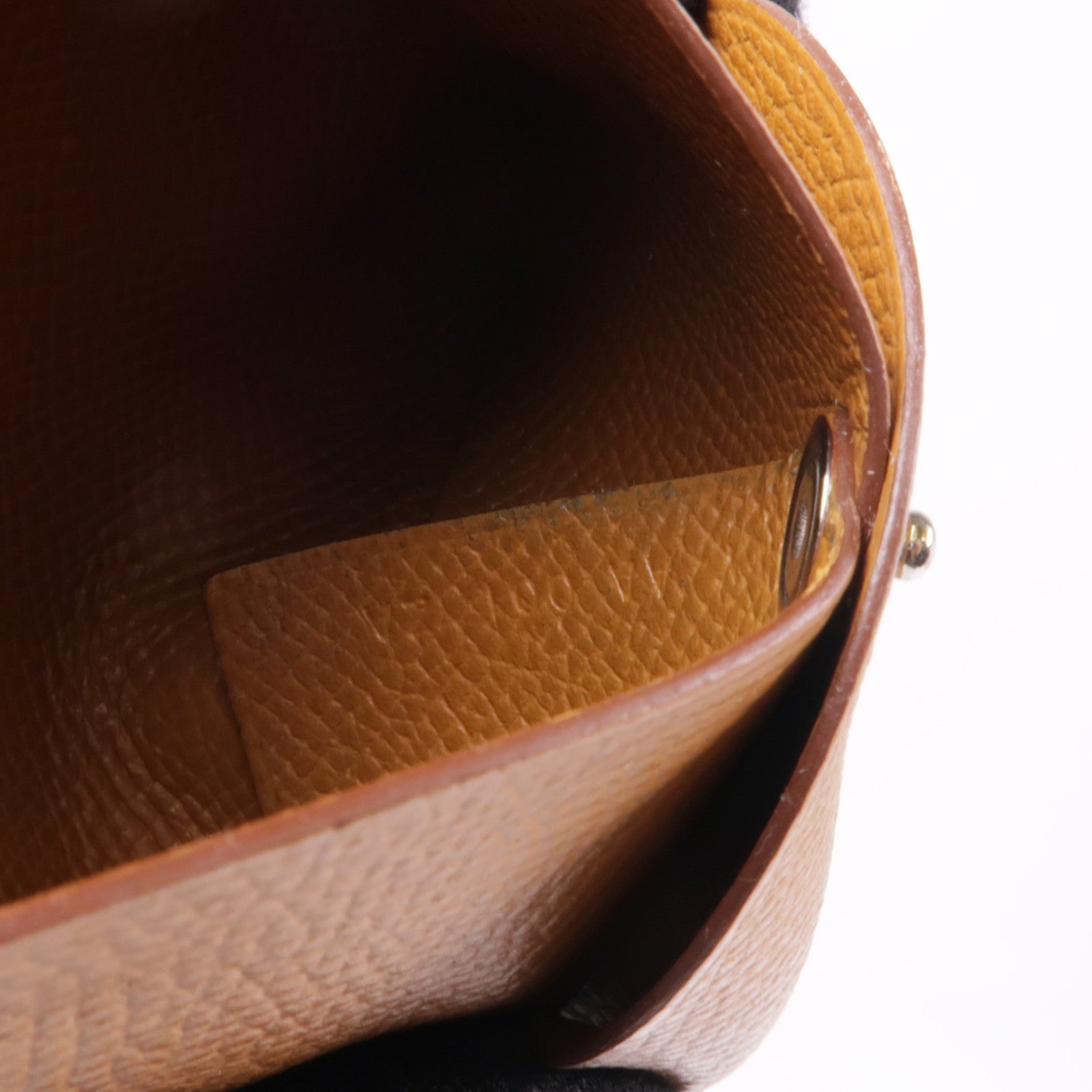 HERMES PHW Bastia Coin Purse Veau Epsom Leather Gold Brown