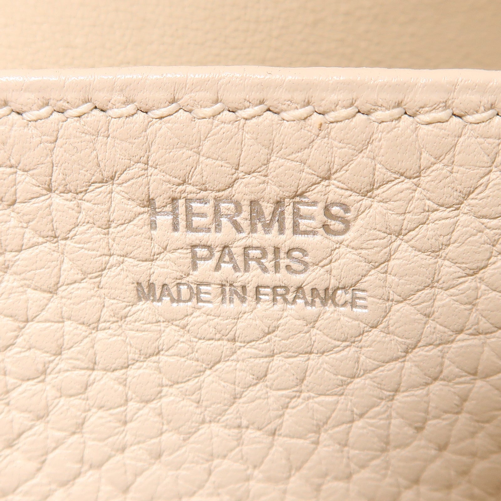 HERMES Clemence皮革Halzan 31銀扣手挽肩背兩用袋Craie