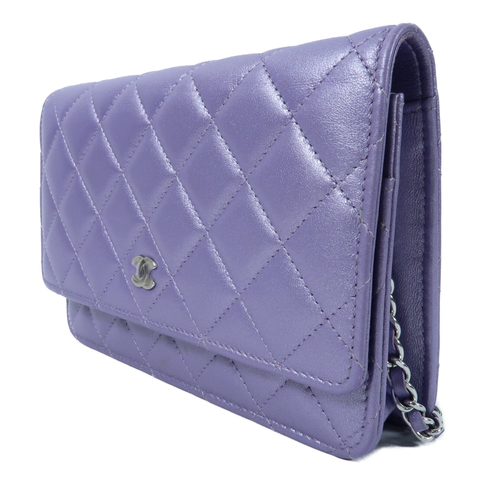 CHANEL 羊皮皮革WOC Wallet On Chain銀扣鏈帶肩背袋