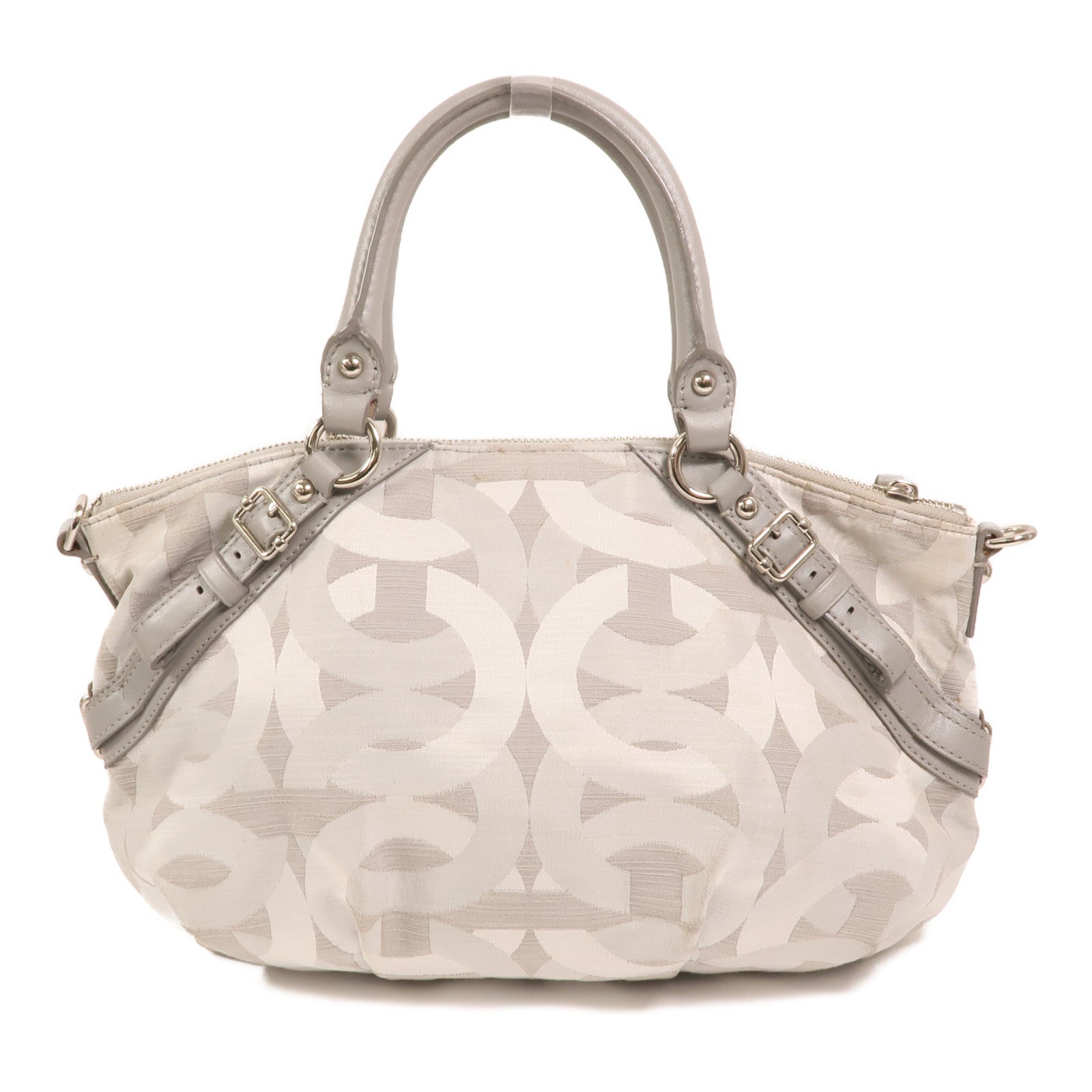 COACH 帆布2 Way Shoulder銀扣手挽肩背兩用袋