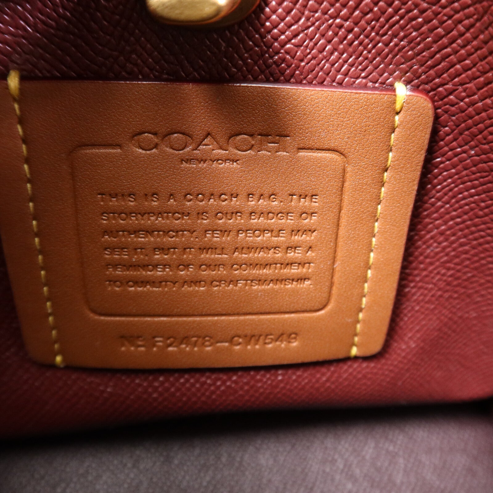 COACH 牛皮皮革Willow Tote 24金扣手挽肩背兩用袋