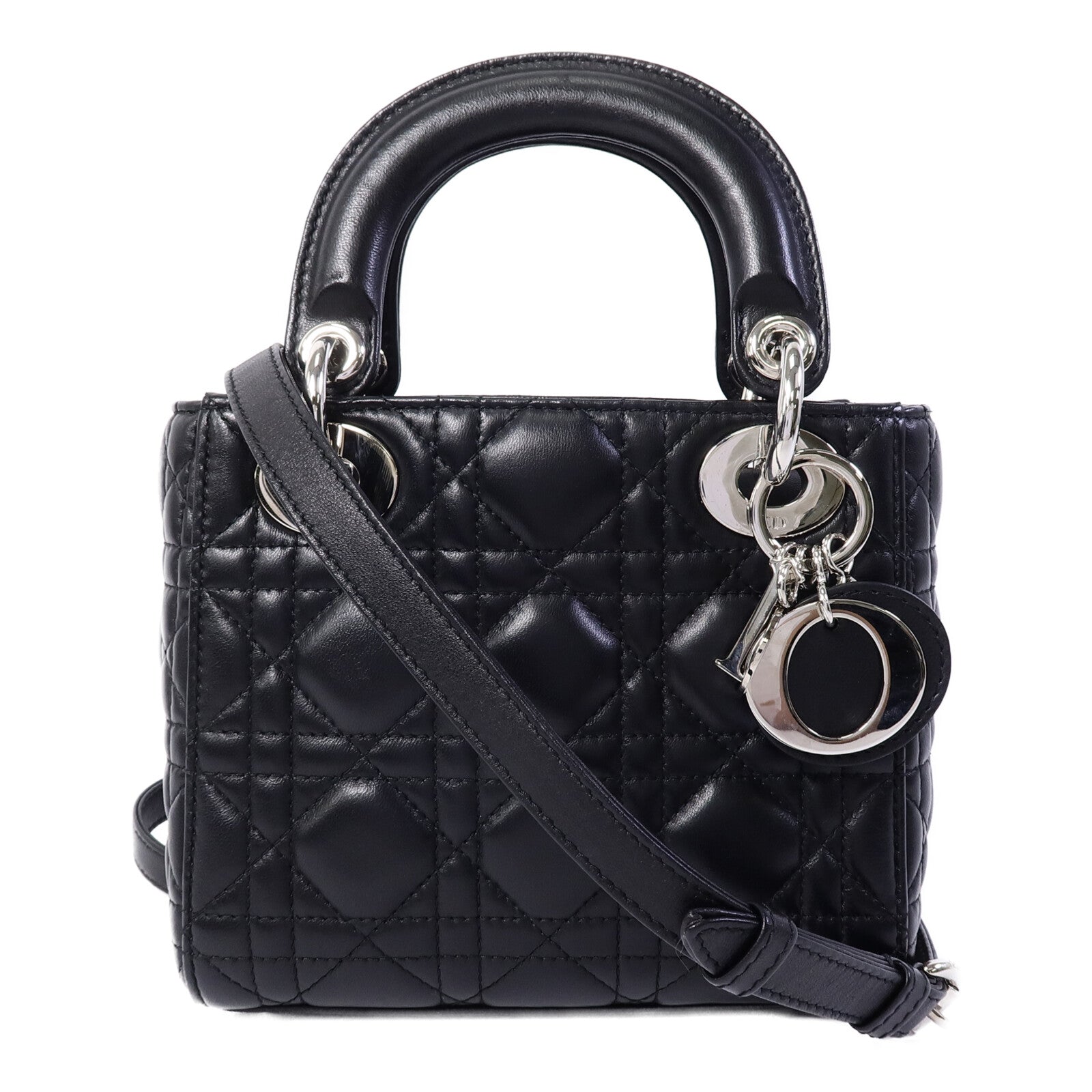 Dior 羊皮皮革Lady Dior Mini手挽肩背兩用袋