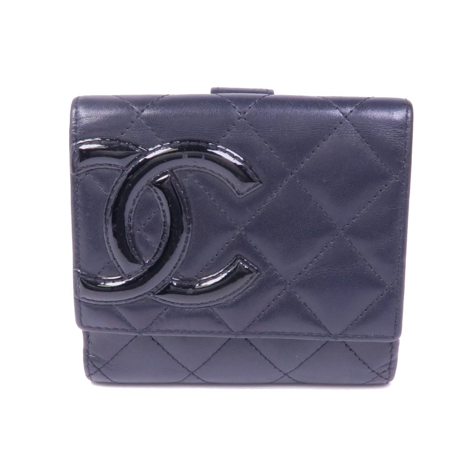 CHANEL 牛皮皮革Cambon Wallet銀扣錢包