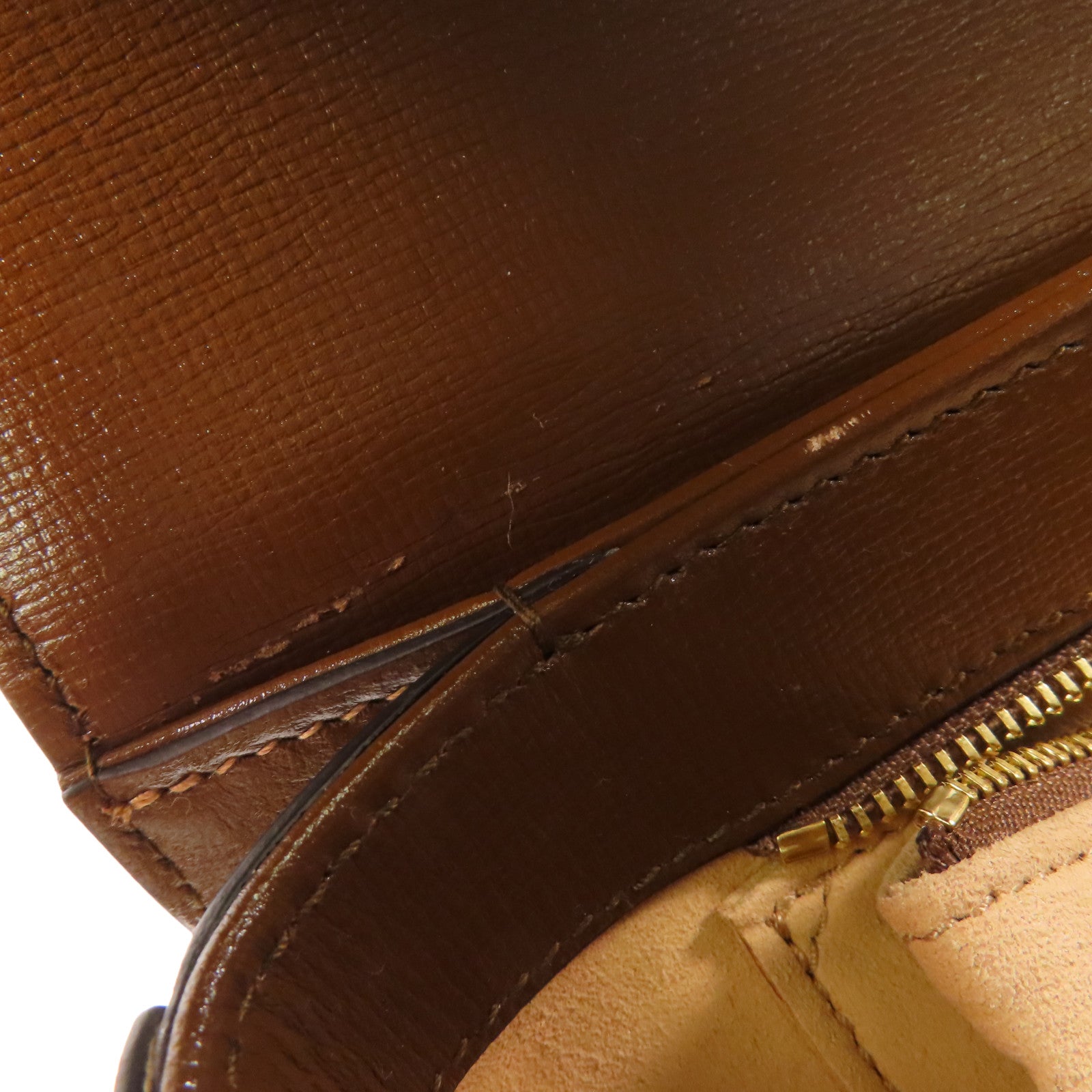 GUCCI GG GHW Shoulder Bag PVC Coated Canvas Calfskin Leather 602204 Brown