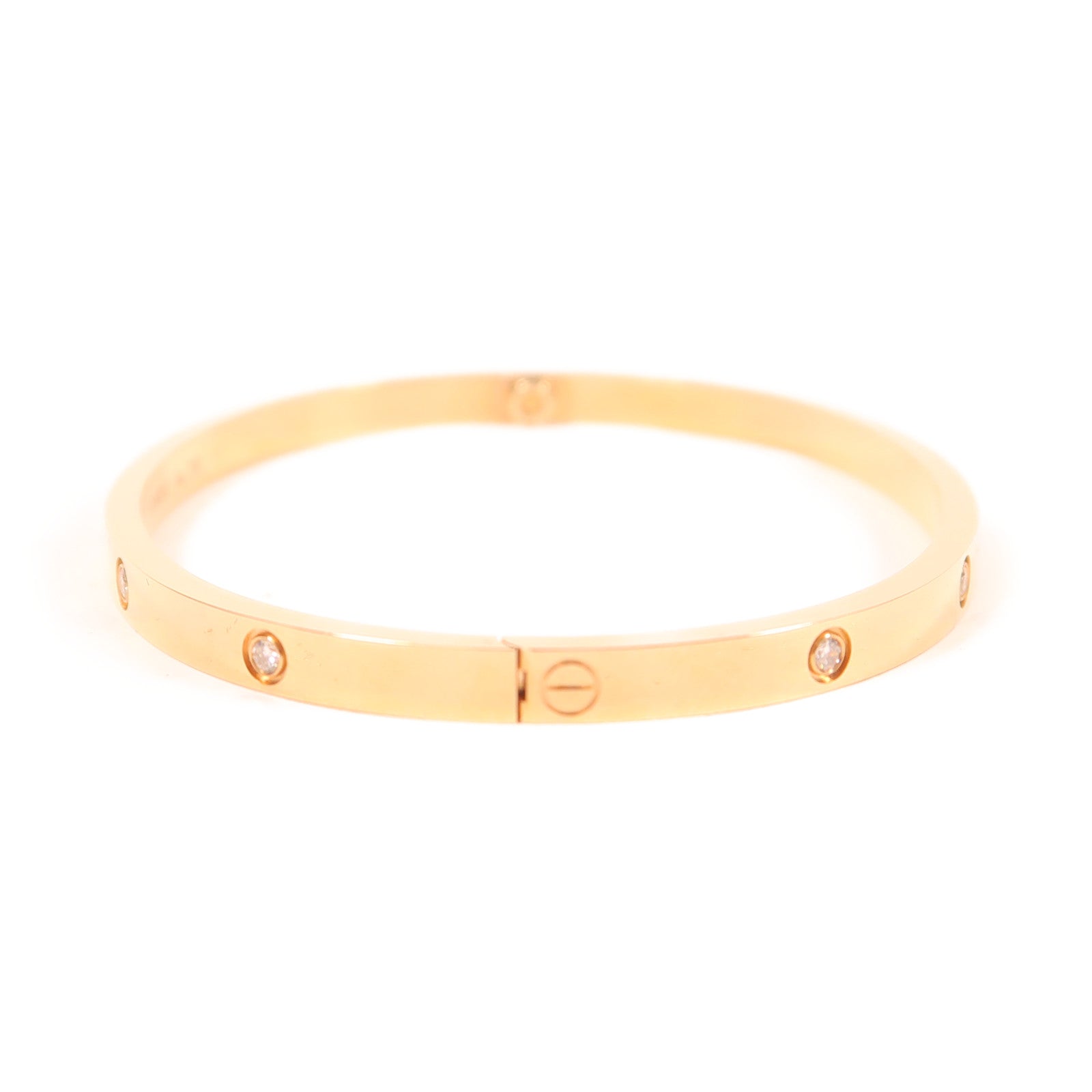 CARTIER 18K玫瑰金Love Bracelet鑽石手鐲Cartier#17