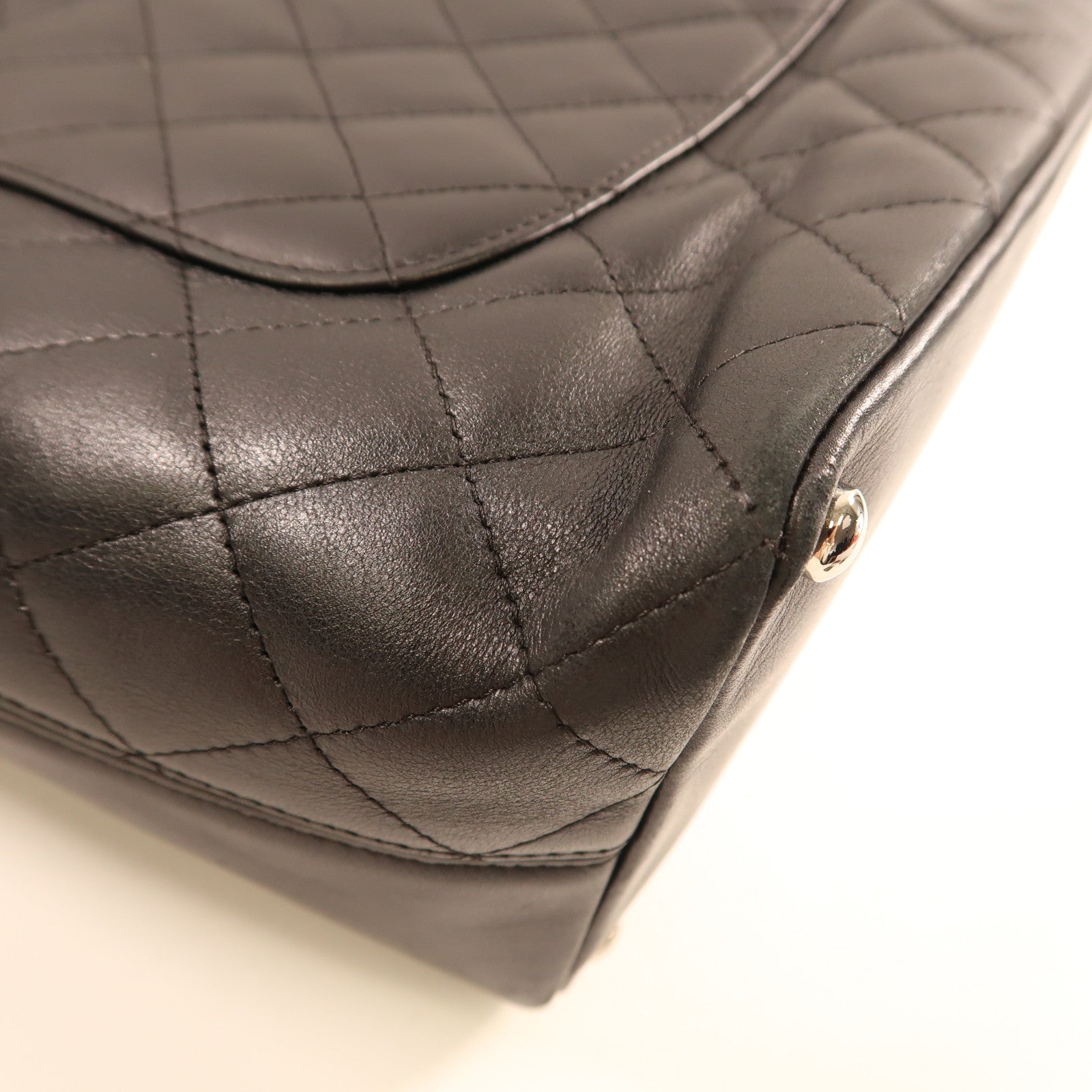 CHANEL 牛皮皮革Cambon Line Tote Bag銀扣手挽袋