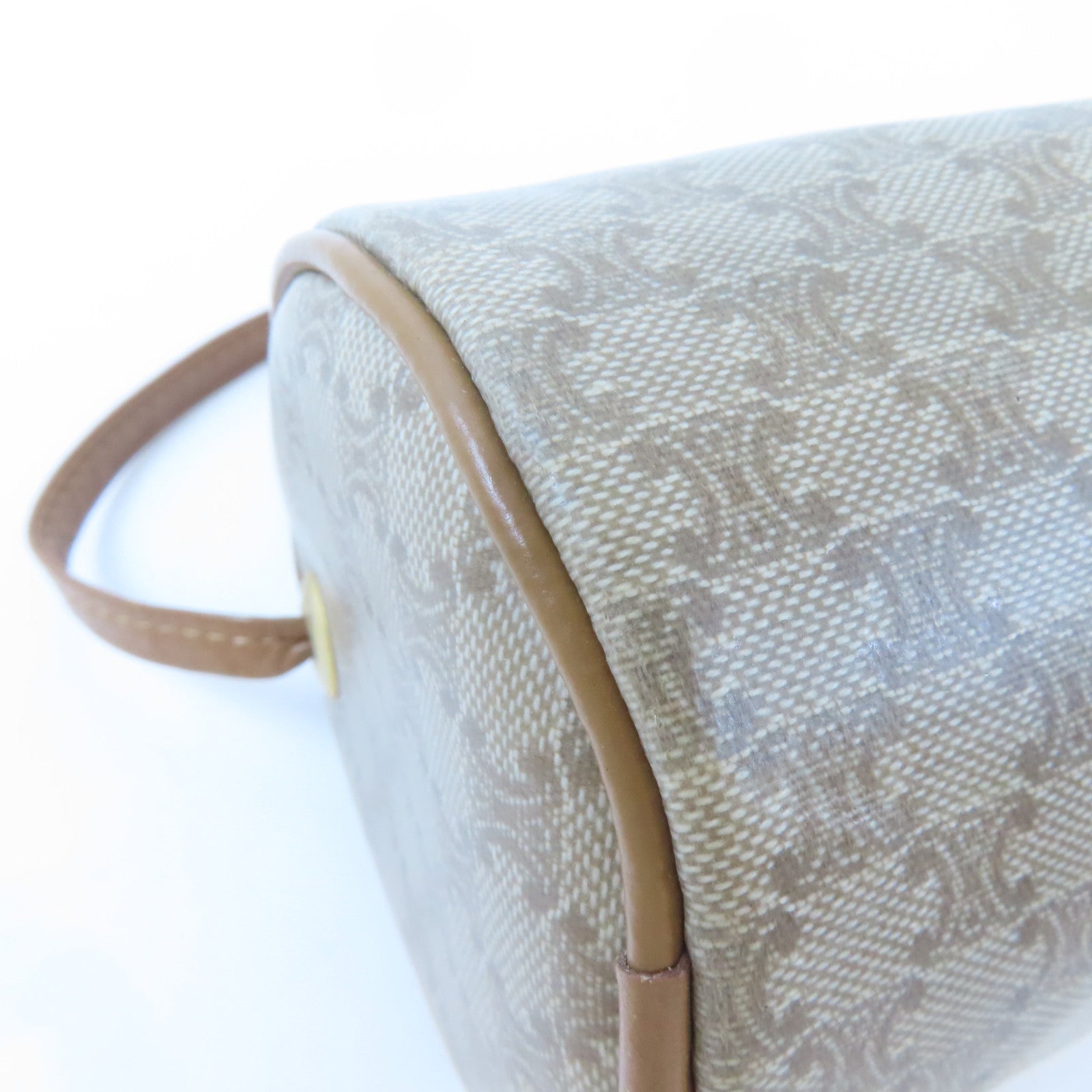 CELINE (PRICE DOWN) GHW Shoulder Crossbody Bag PVC Coated Canvas Brown