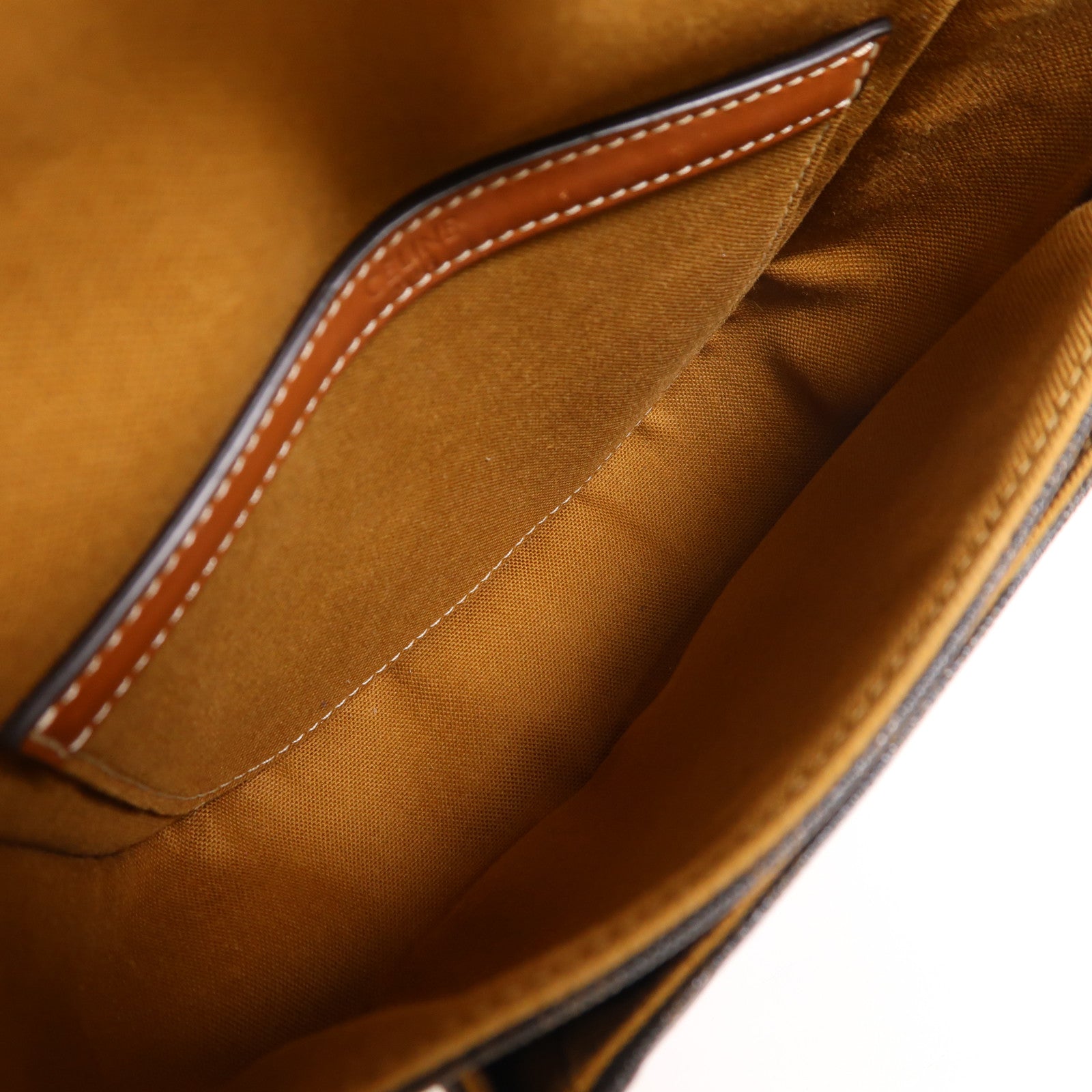 CELINE 塗層帆布Folco金扣肩背袋