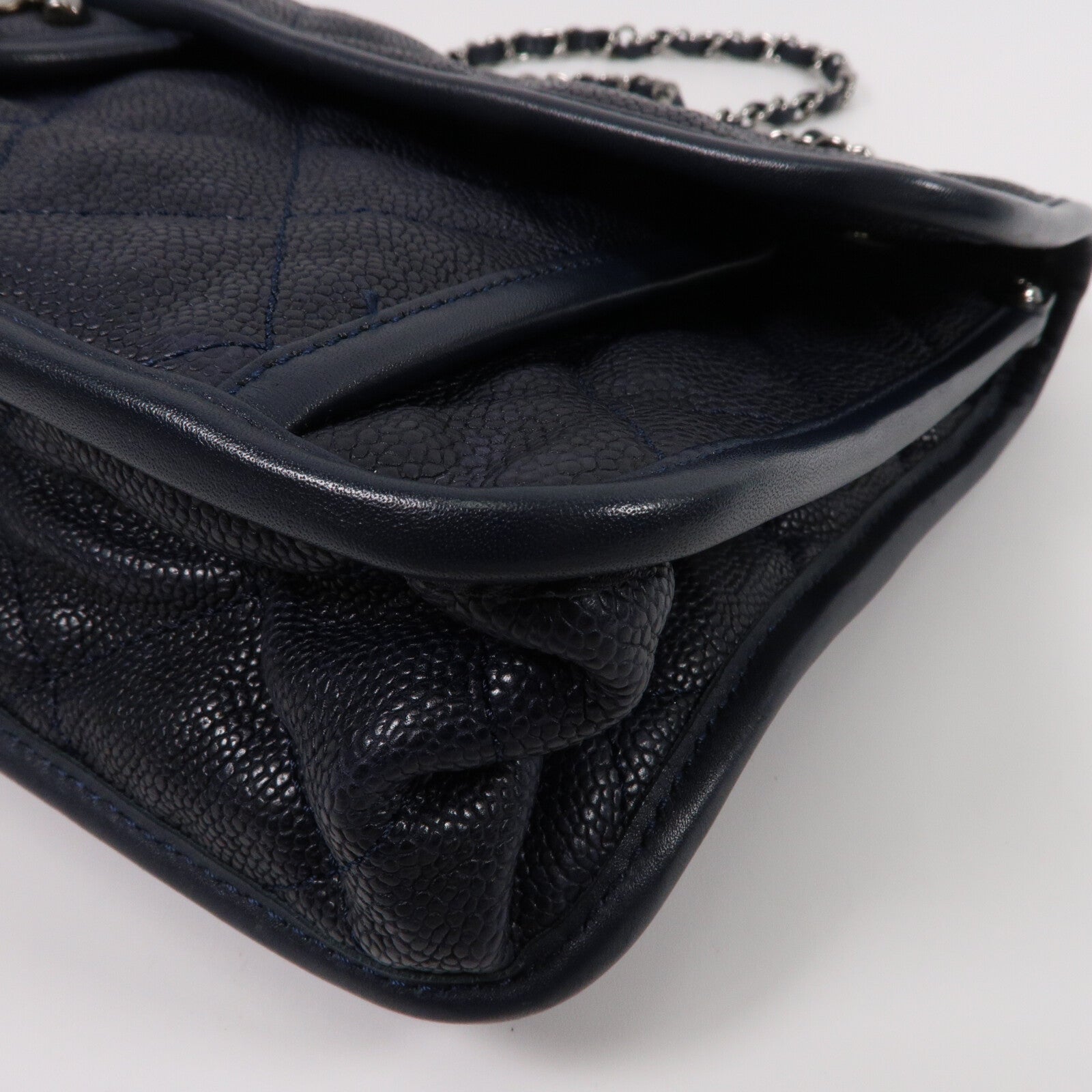 CHANEL 牛皮皮革French Riviera Flap鏈帶肩背袋
