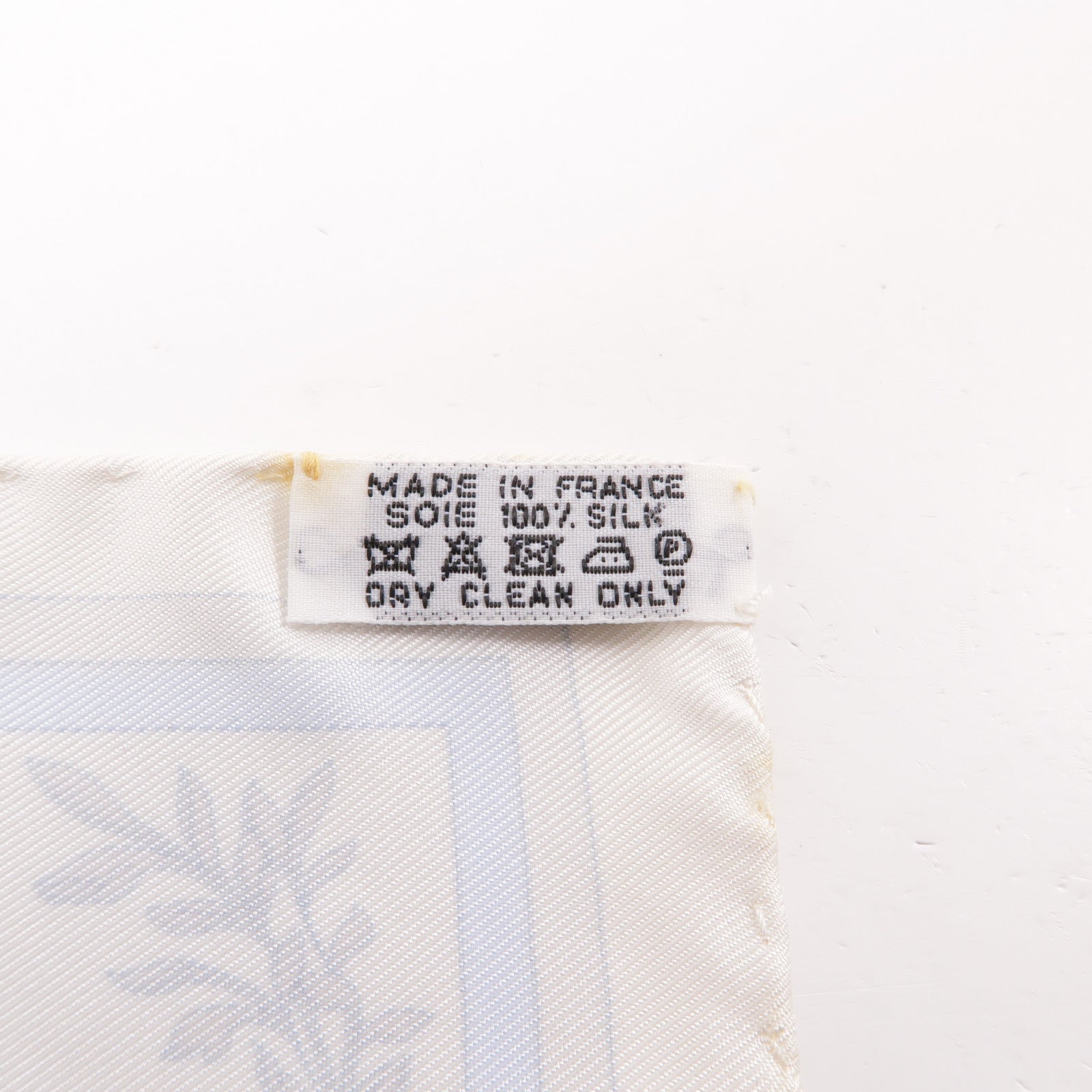 HERMES  Scarf Scarves 40x40cm Silk Light Blue White