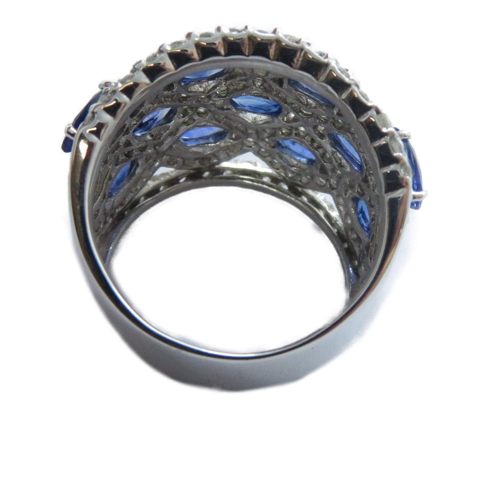JEWELRY 【激減優惠】14K白金Sapphire Diamond Ring 3.61ct藍寶石/1.48ct鑽石戒指US#6.5