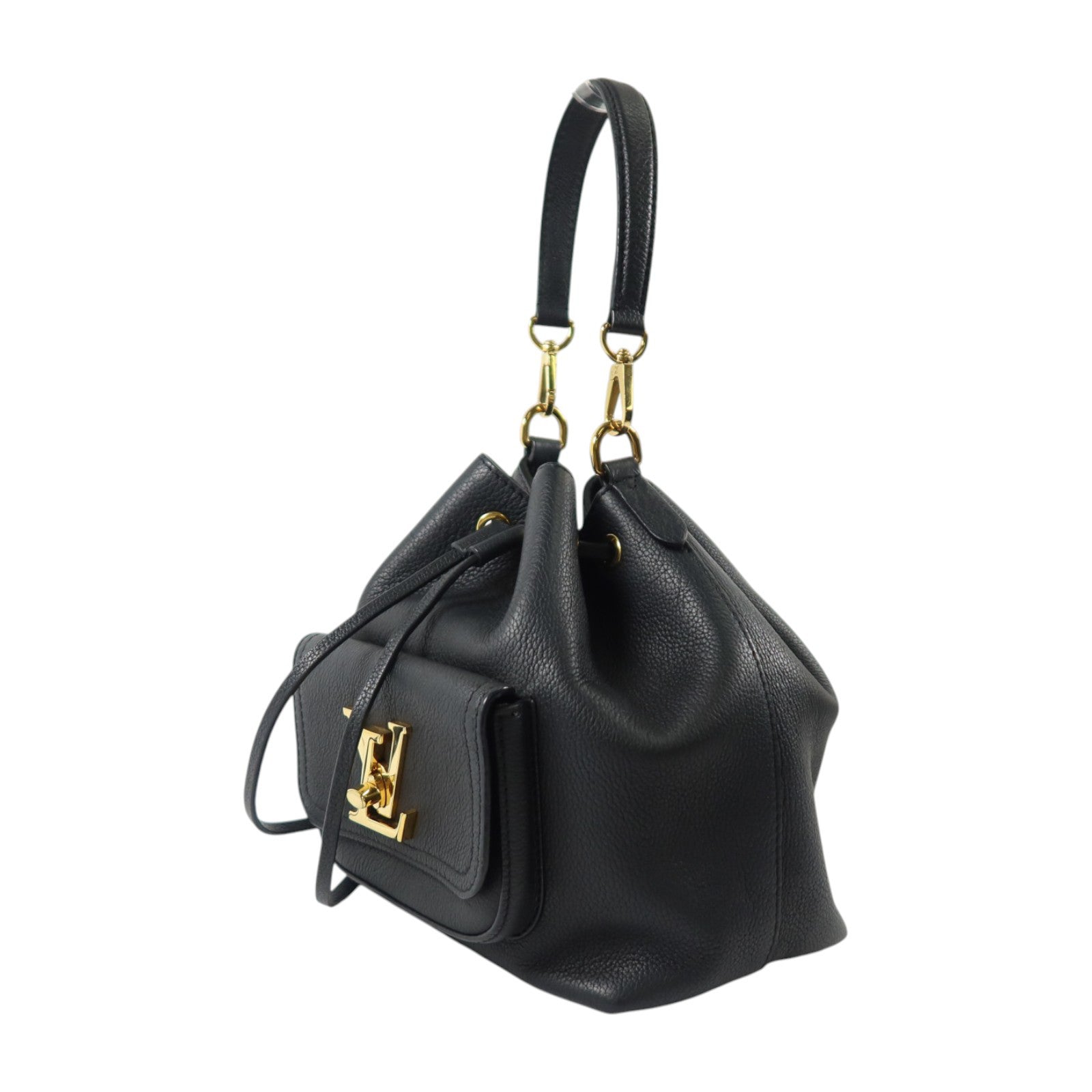 LOUIS VUITTON 牛皮皮革Lockme Bucket金扣手挽袋