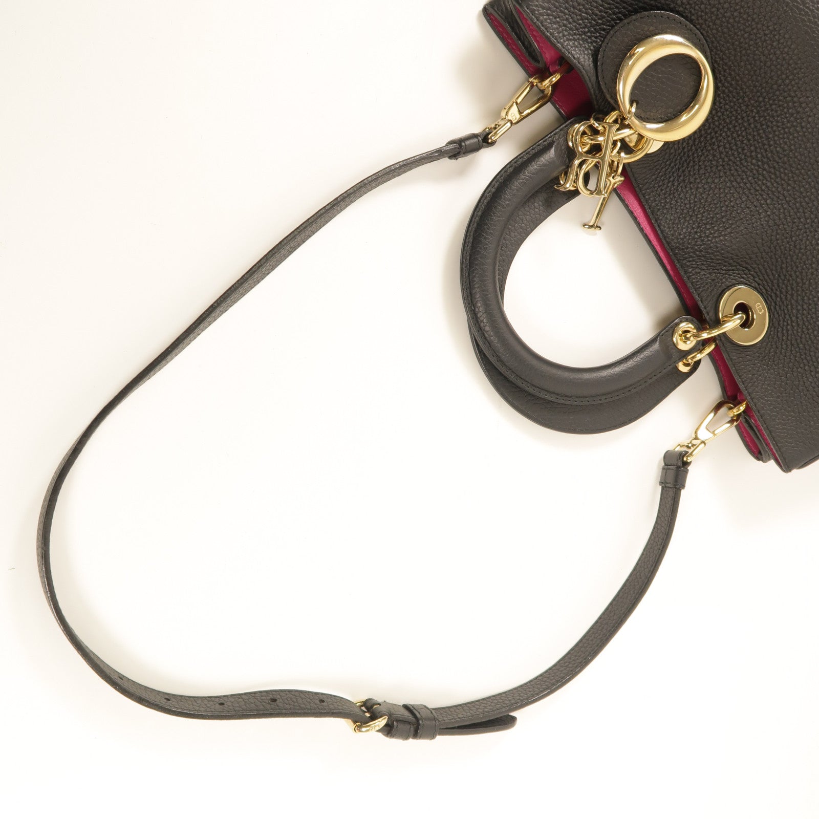 Dior 【激減優惠】牛皮皮革Diorissimo金扣手挽肩背兩用袋