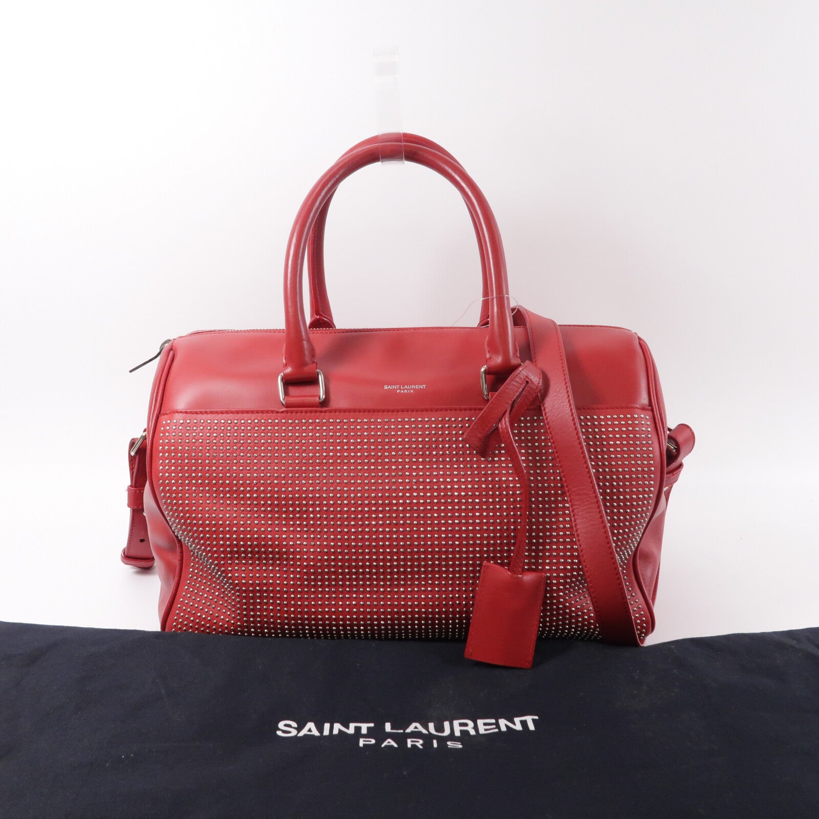 SAINT LAURENT 牛皮皮革Studded Classic Duffle Bag手挽肩背兩用袋