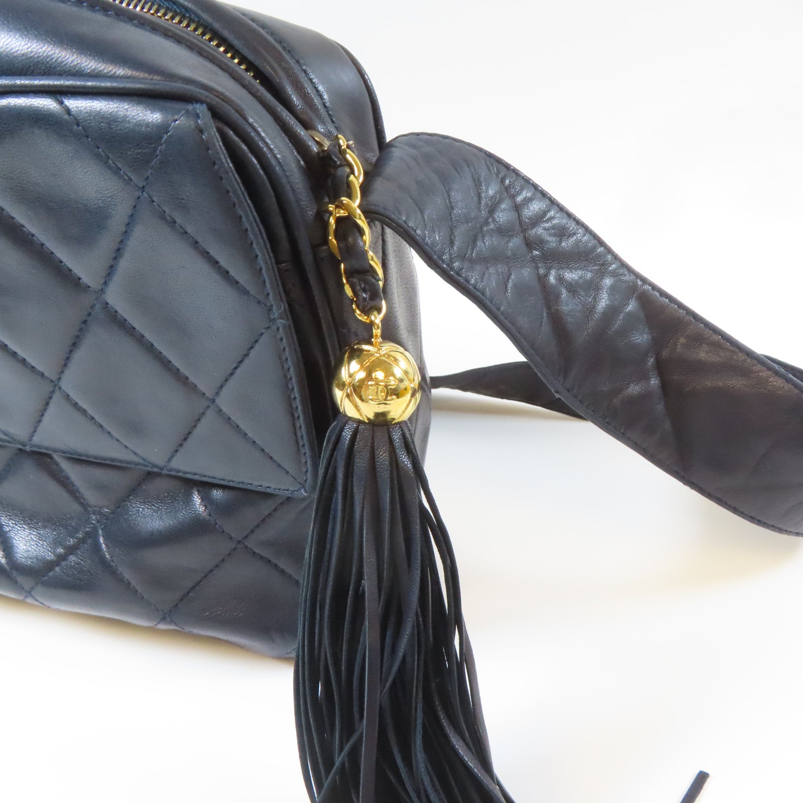 CHANEL 【激減優惠】菱格羊皮皮革Vintage Shoulder Bag金扣肩背袋黑色