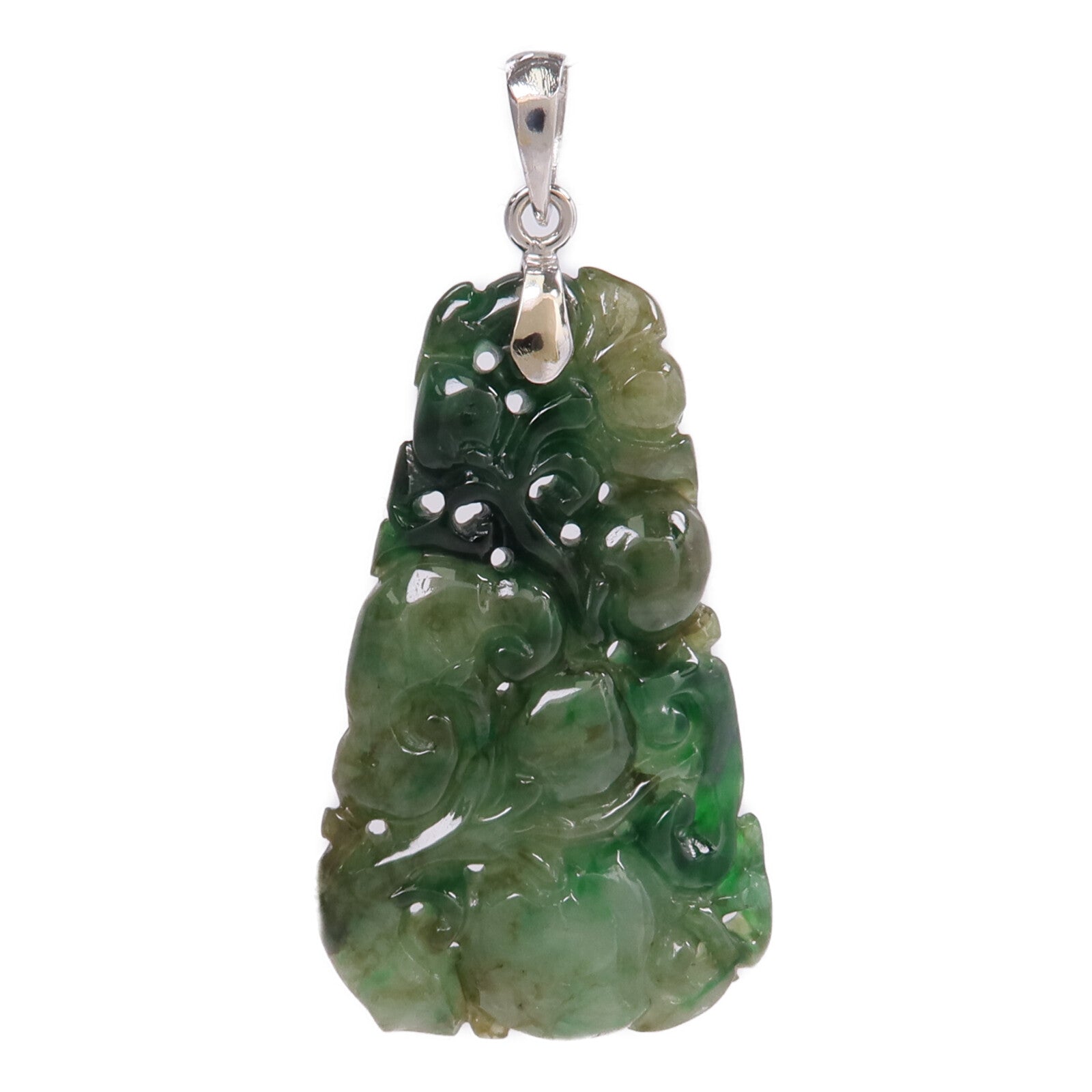 JEWELRY 18K白金Pendant Top翡翠吊墜