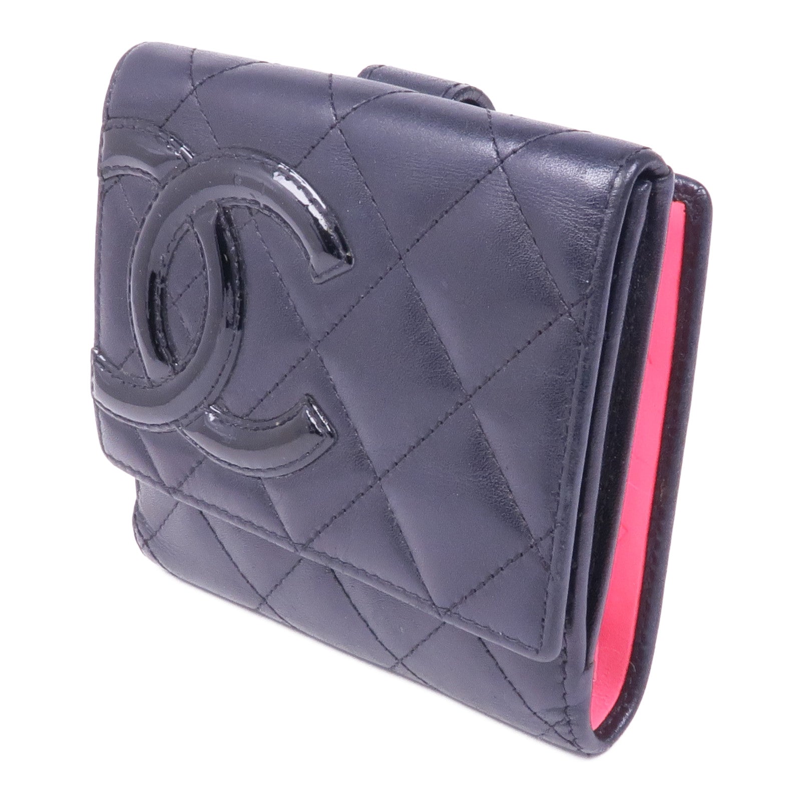 CHANEL 牛皮皮革Cambon Wallet銀扣錢包